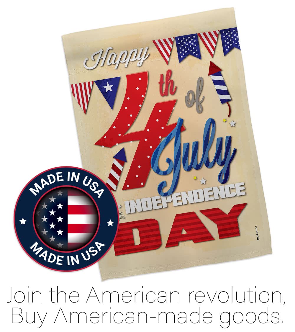 Happy 4th July Americana House Flag 28x40