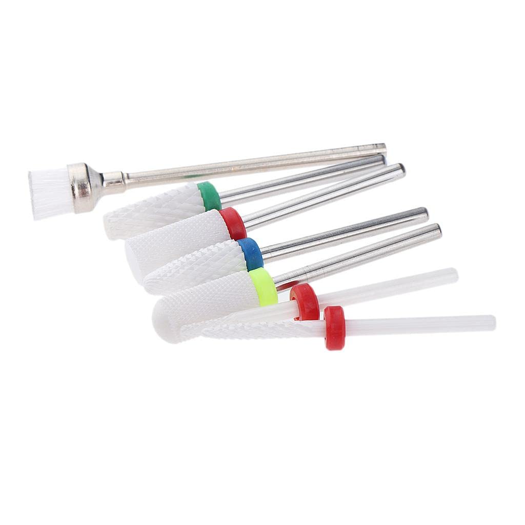 Barenx 7x Ceramic Nail Drill Bit Set - Coarse Grinding Barrel Head for Electric Nail Drills with Display Stand | Professional Manicure & Pedicure Tools for Salon & Home Use