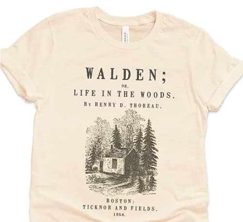 Walden by Henry David Thoreau T-Shirt - Classic Book Literary Gift for Men & Women - Perfect for Book Lovers, Nature Enthusiasts & Philosophy Readers - Great for Reading, Hiking & Outdoor Activities