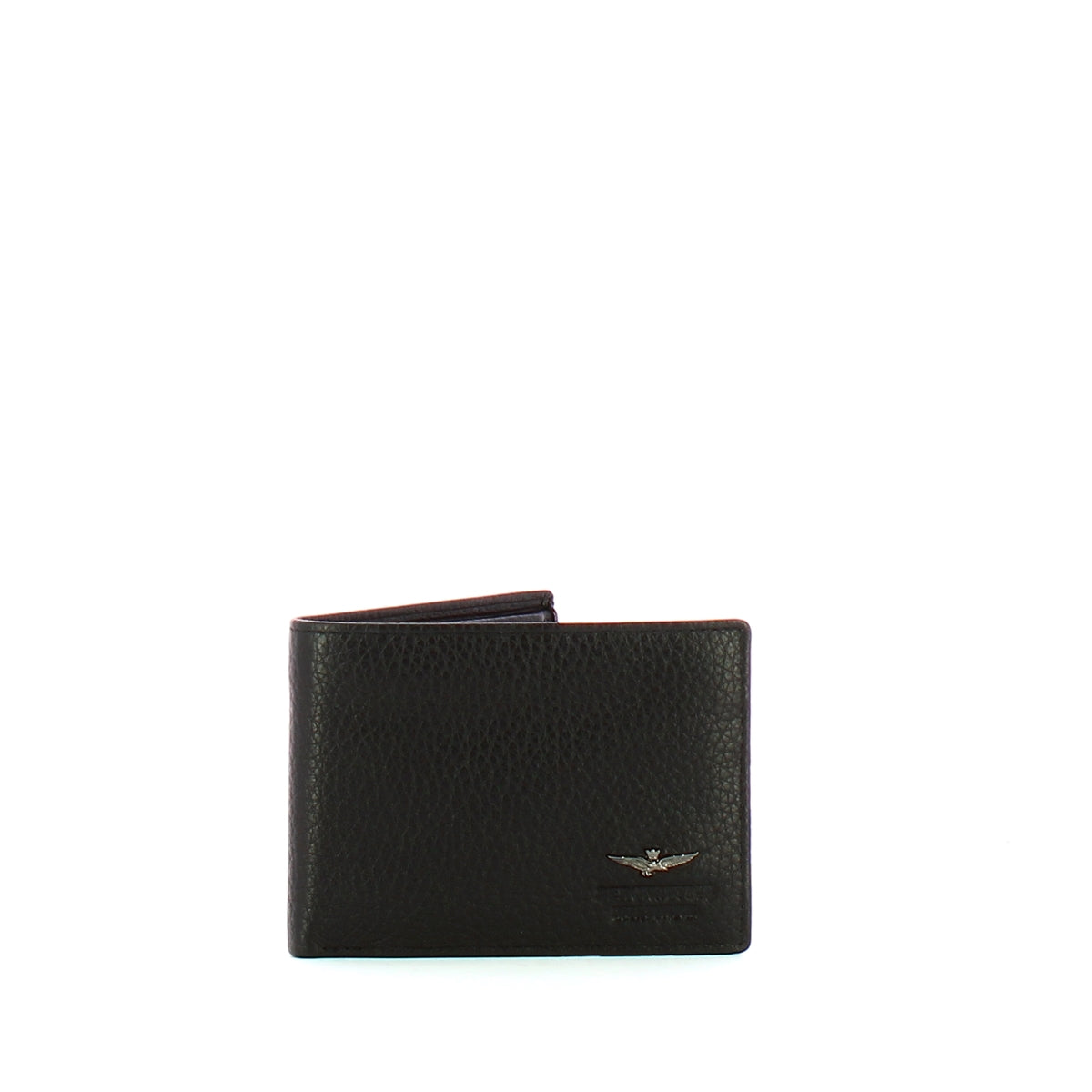 Aeronautica Militare AM181 Genuine Leather Wallet with Coin Pouch - Black (NERO) - Perfect for Everyday Use & Travel Essentials