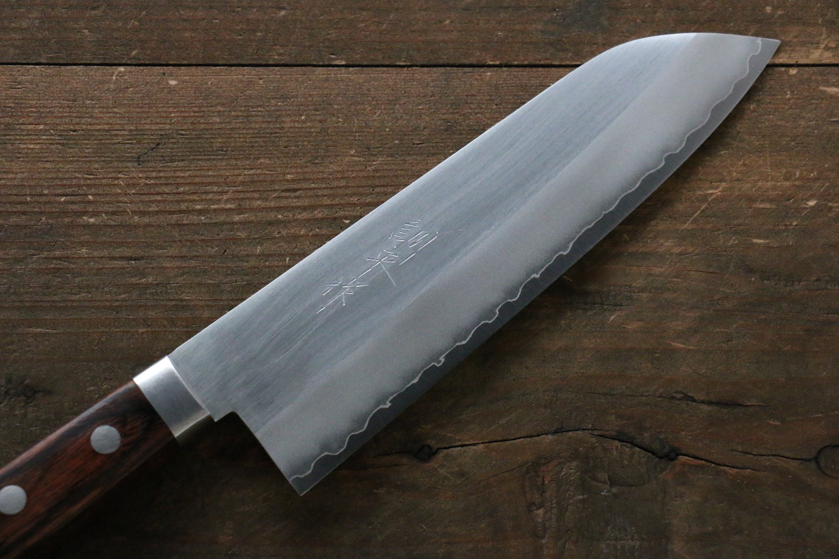 Premium Kunihira VG1 Santoku Knife 170mm - Japanese Migaki Finished Blade with Mahogany Handle - Perfect for Sushi, Vegetables & Meat Cutting - Professional Chef & Home Kitchen Essential