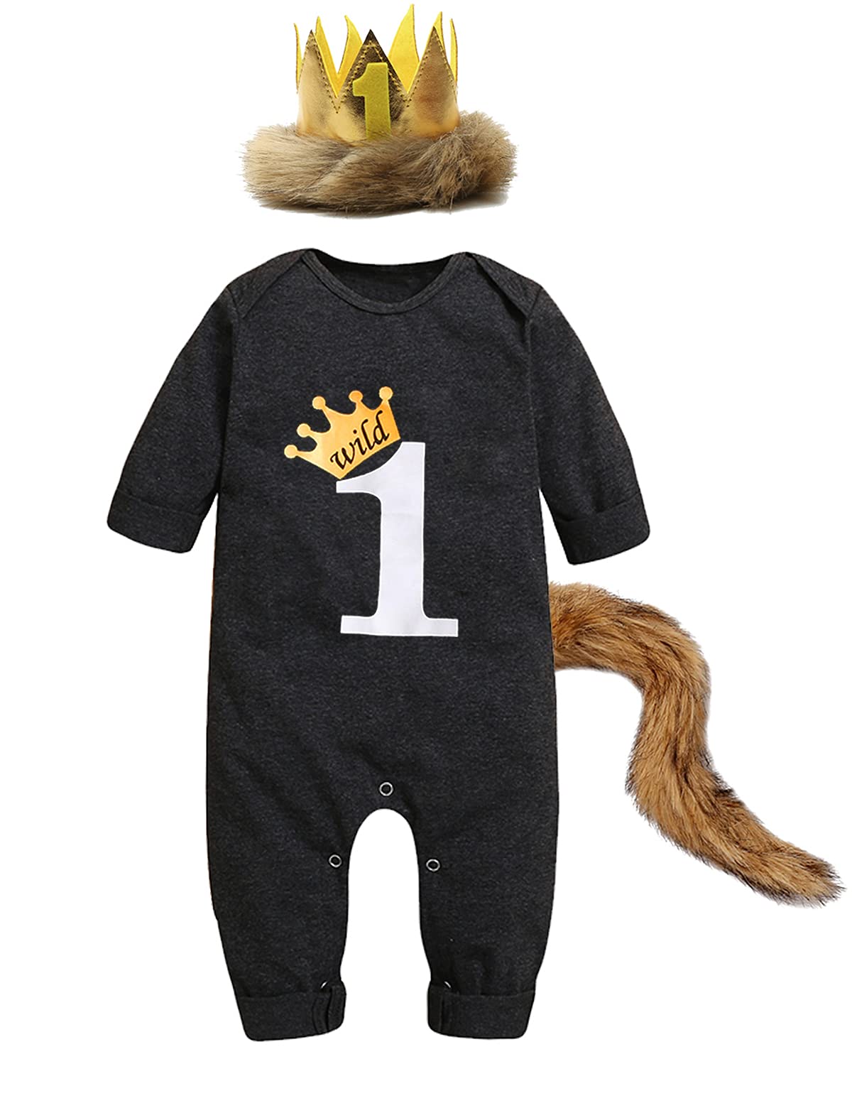 Wild One 1st Birthday Outfit for Baby Boys - Cute First Birthday Romper & Bodysuit - Perfect for Birthday Photos, Cake Smash & Special Celebrations