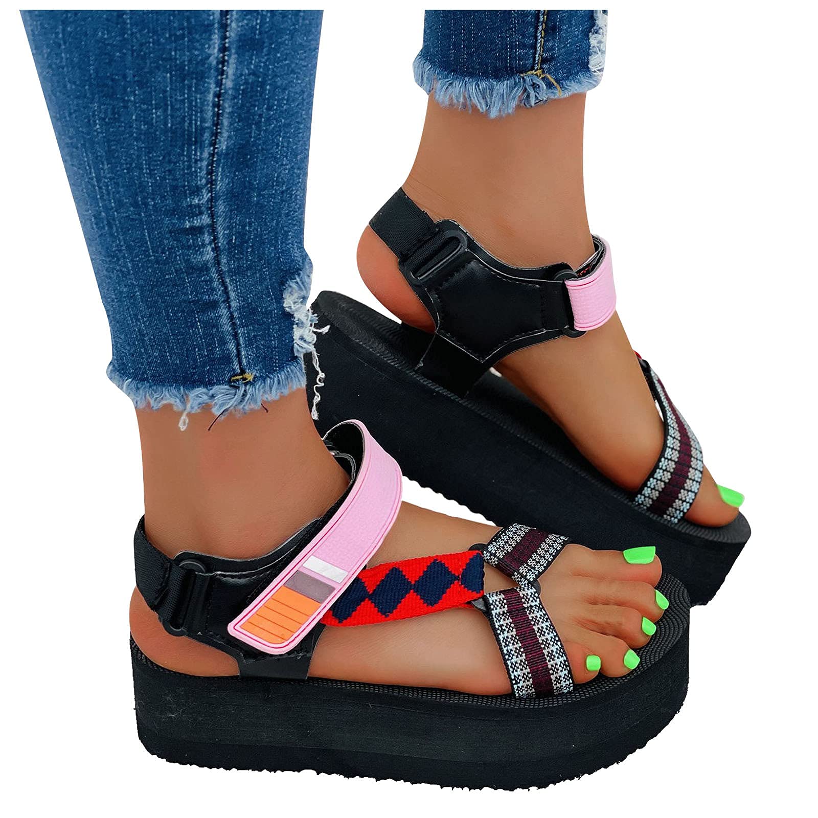ZBYY Women's Wedge Sandals - Platform Cork Elastic Strap Gladiator Sandals for Beach, Summer & Casual Outfits | Comfortable Walking Shoes for Vacation, Travel & Daily Wear