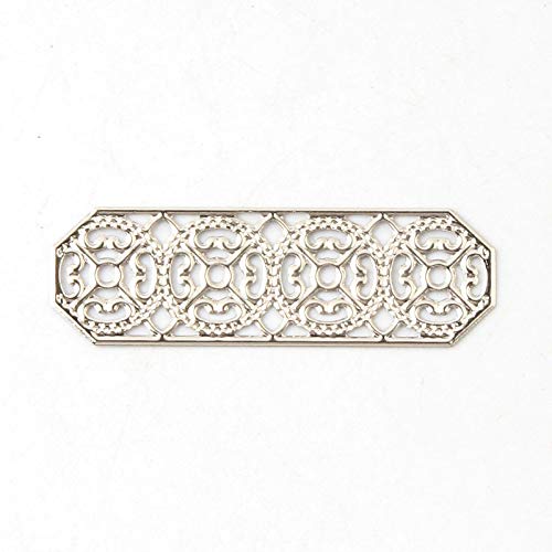 30pcs Silver Tone Filigree Wraps Spacer Connectors - Jewelry Making Charms & Pendants for DIY Crafting - Perfect for Necklaces, Bracelets, Earrings & Handmade Jewelry Designs
