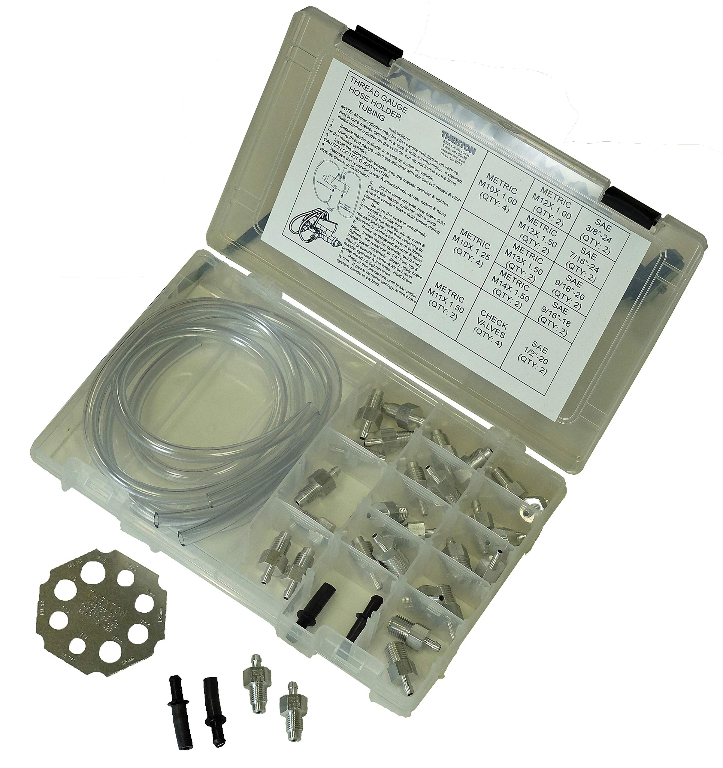 Thexton THE803X Professional Brake Bleeder Kit - Complete Brake Fluid Bleeding Tool Set for Cars, Trucks & Motorcycles | Ideal for DIY Mechanics & Auto Repair Shops | Perfect for Brake Maintenance, Fluid Replacement & Hydraulic System Servicing