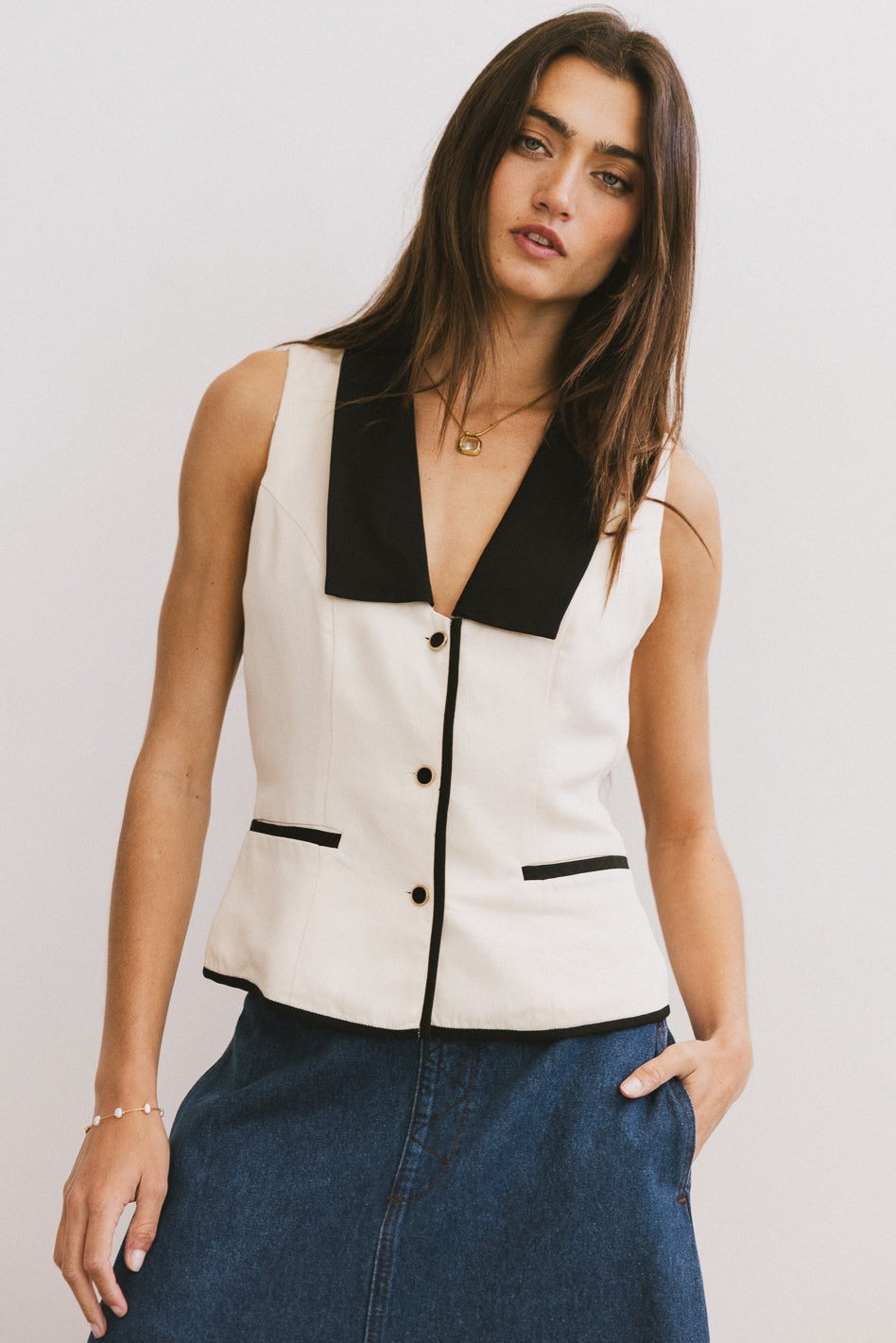 Linda Collared Vest for Women - Stylish Layering Piece for Fall & Winter Outfits | Perfect for Office, Casual Wear & Date Nights