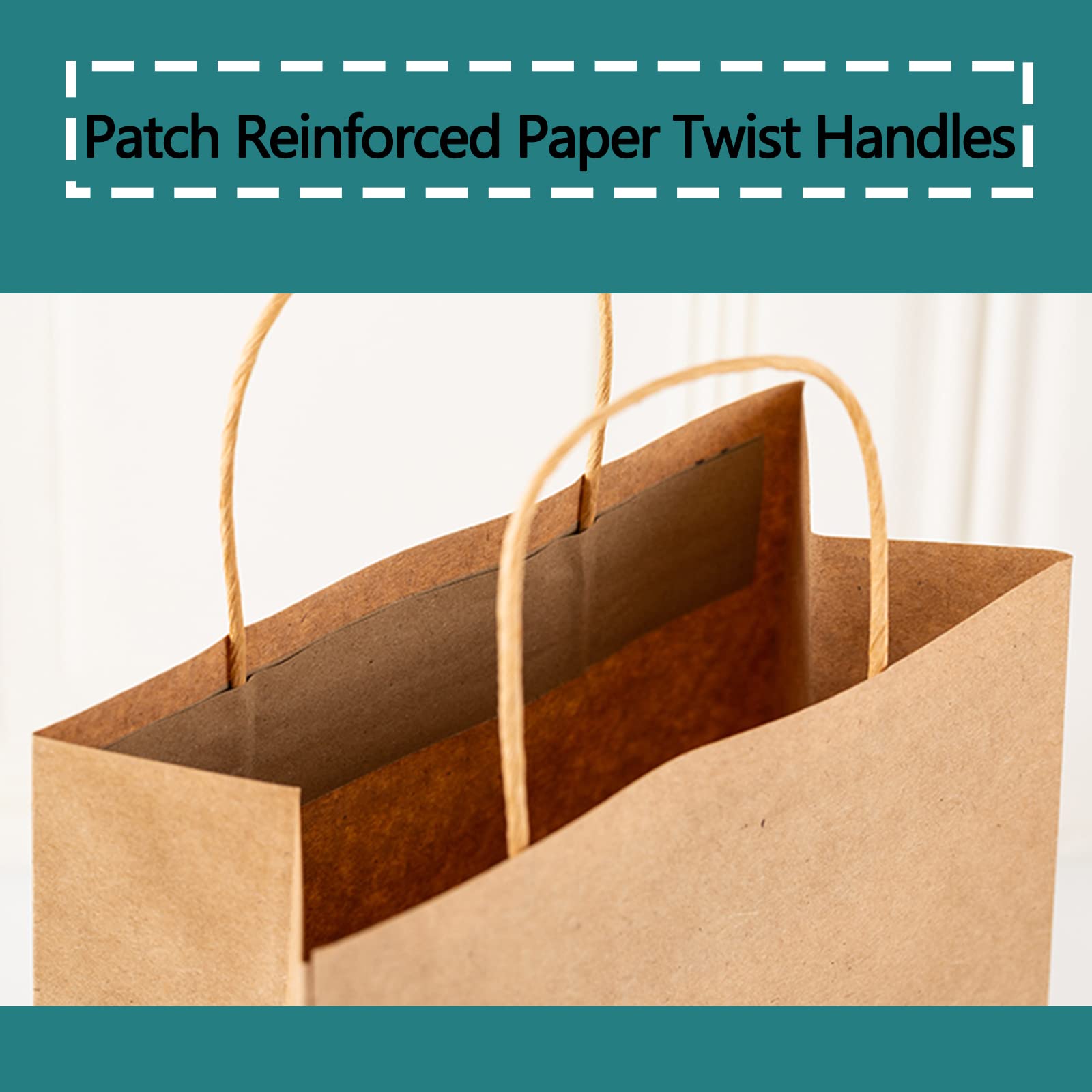 100 Pcs Kraft Paper Gift Bags with Handles - 10x5x12in Bulk Gift Bags for Christmas, Baby Showers, Thanksgiving, Halloween, Easter, Mother's Day & Weddings - Perfect for Party Favors, Retail Packaging & Gift Giving