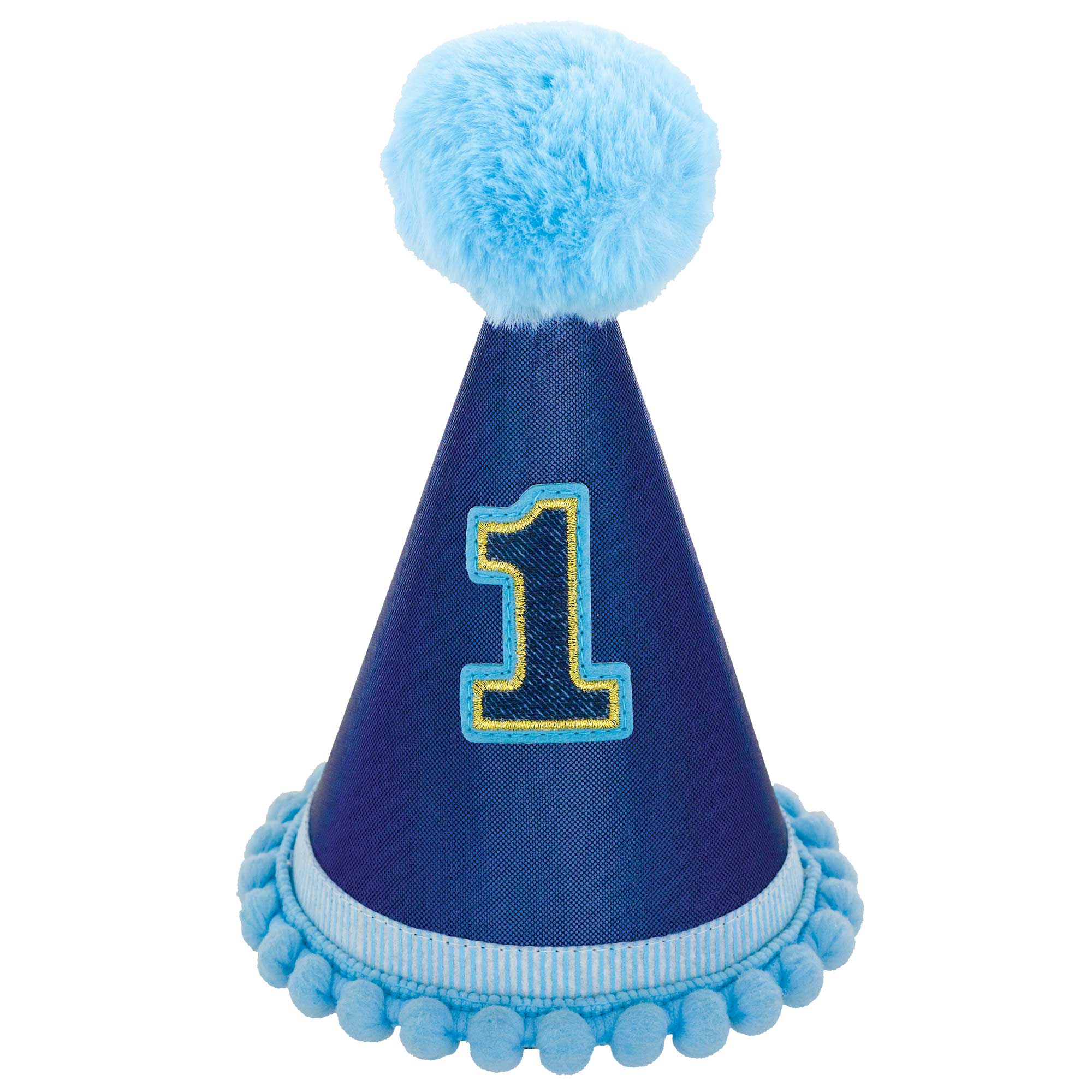 1st Birthday Boy Deluxe Glittered Cone Hat - Sparkling Party Hat for Baby Boys First Birthday Celebration - Perfect for Cake Smash, Photo Shoots & Birthday Parties