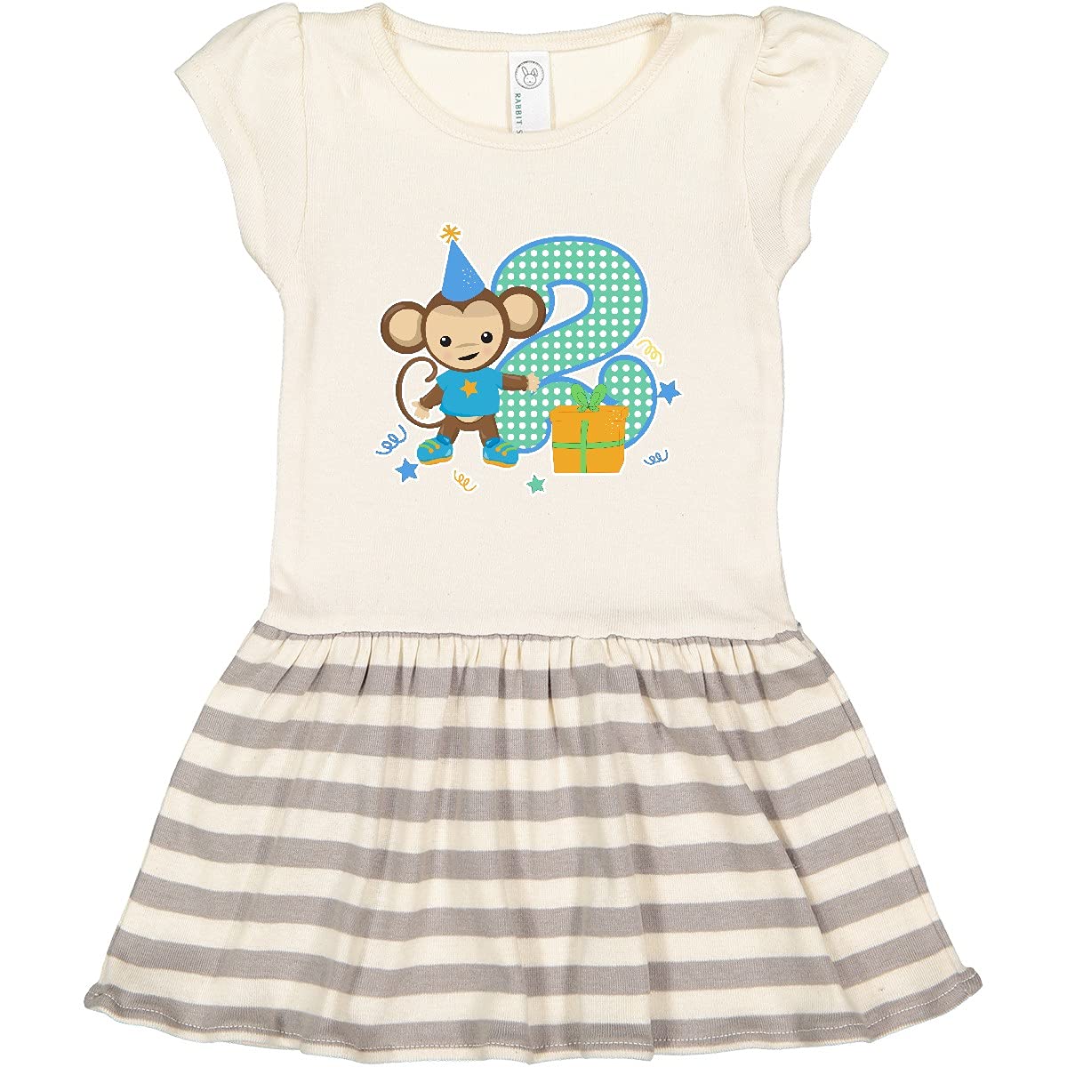 Inktastic 'I'm 2 Years Old' Monkey Print Toddler Dress - Cute Birthday Outfit for Girls & Boys | Perfect for Birthday Parties, Photo Shoots & Special Occasions