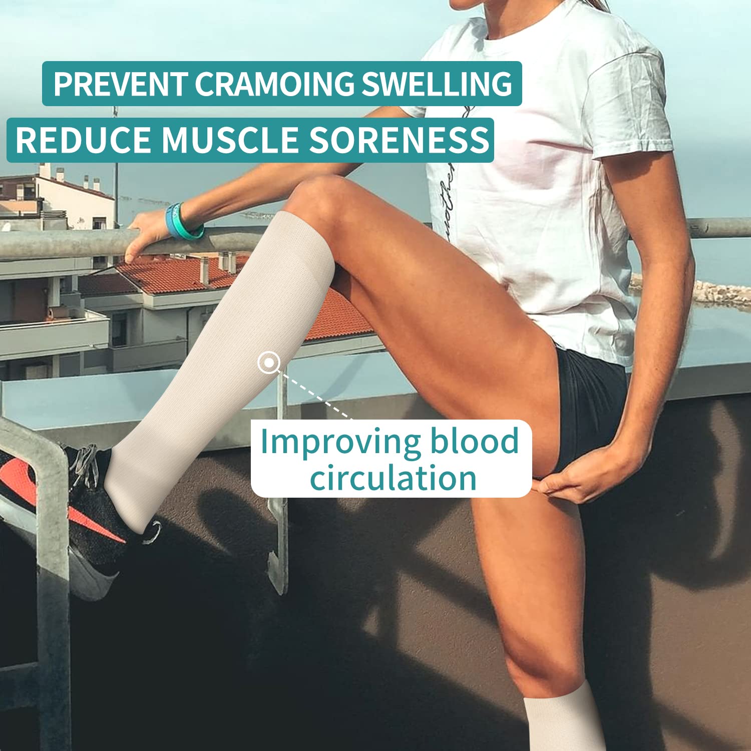 Laite Hebe 4 Pairs Compression Socks for Women & Men - Best Circulation Support for Nurses, Running, Athletic Performance - Perfect for Workouts, Travel & Long Shifts