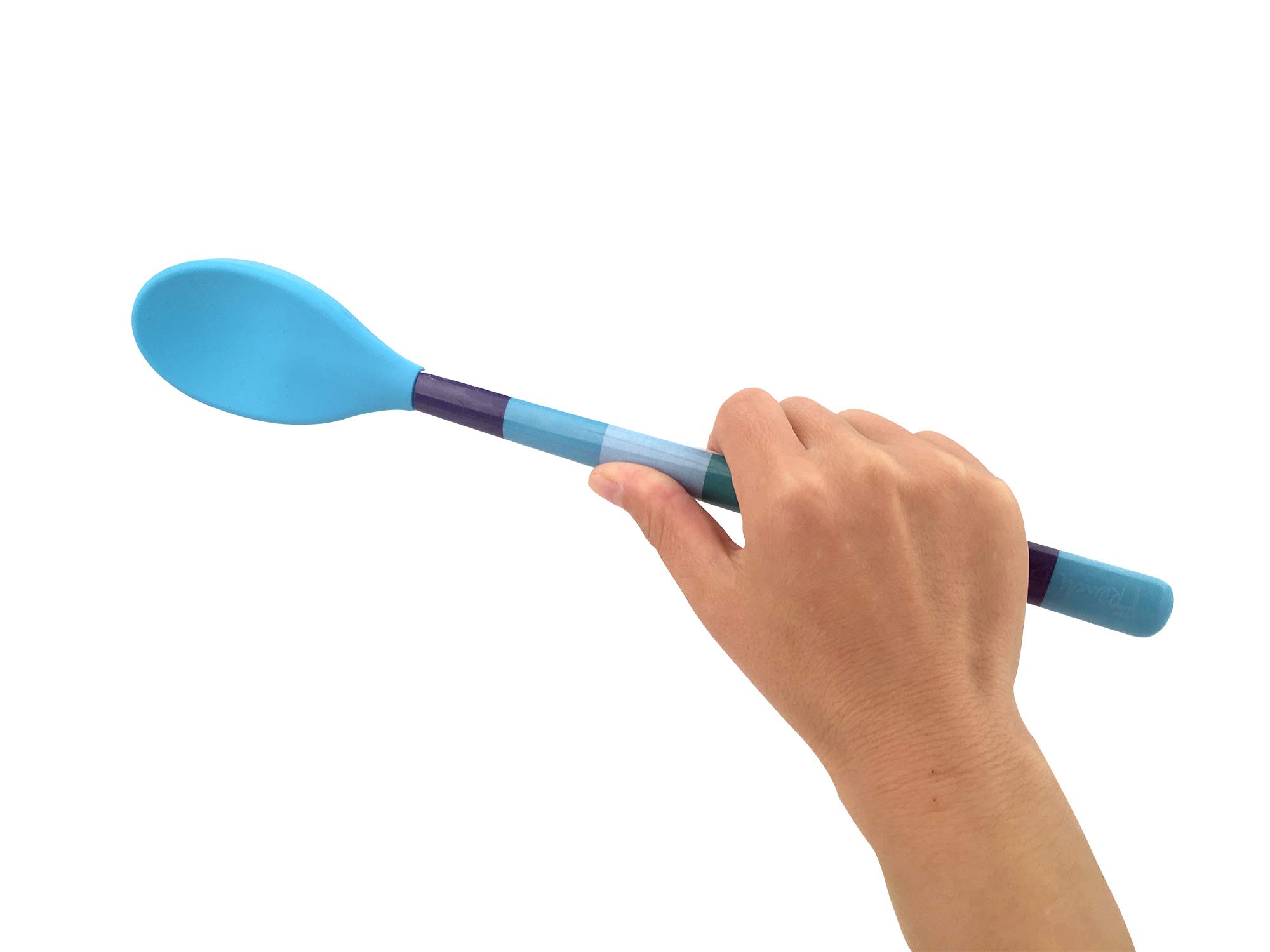 French Bull Easy Grip Melamine Handle Silicone Non-Stick Heat Resistant BPA-Free Kitchen Utensil Set (3-Piece) - Perfect for Cooking, Baking, Mixing & Serving - Ideal for Home Chefs & Professional Kitchens - Blue