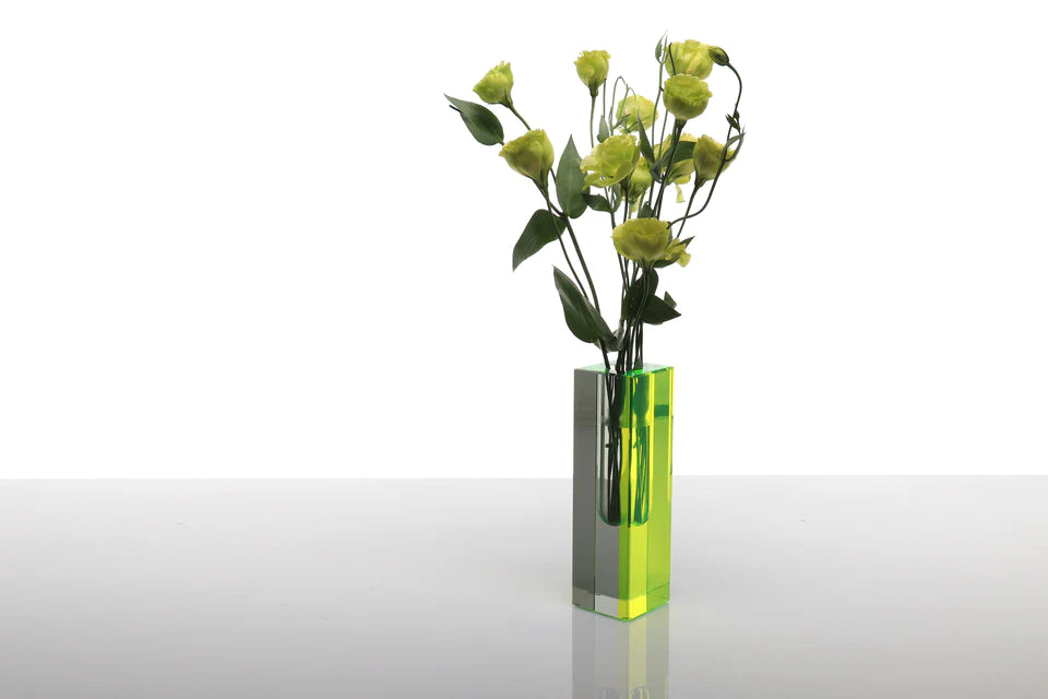 Alexandra Von Furstenberg Limited Edition Eclipse Vase in Yellow - Modern Home Decor for Living Room, Dining Table & Luxury Gift Ideas