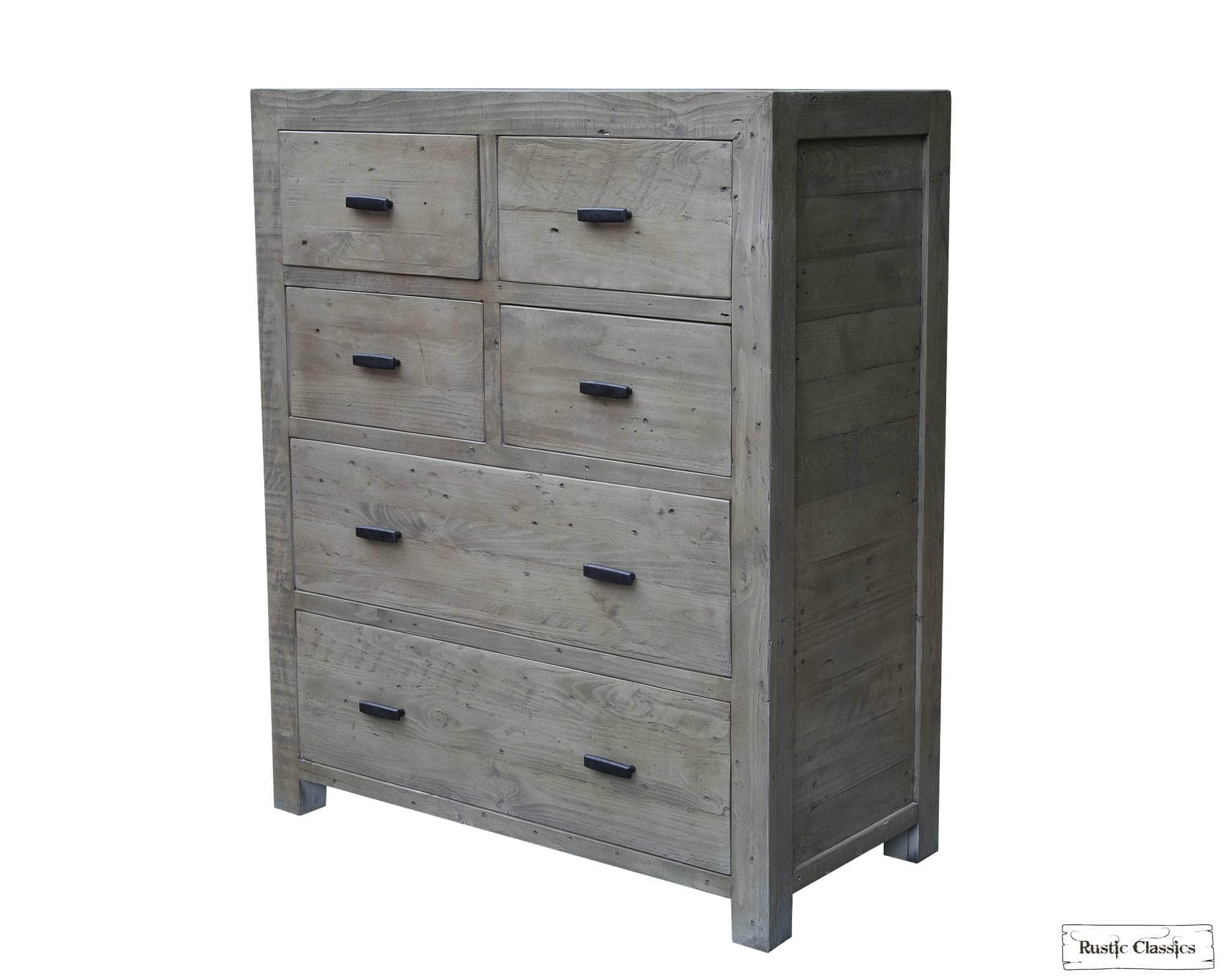 Whistler Reclaimed Wood 6-Drawer Dresser in Grey - Rustic Bedroom Storage Solution for Master Bedroom or Guest Room
