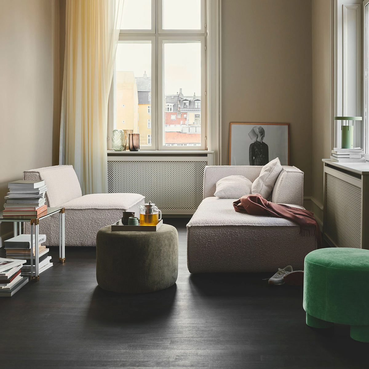 Stylish Dane Boucle 1-Seater Modular Armless Sofa - Perfect for Small Spaces, Apartments & Modern Living Rooms
