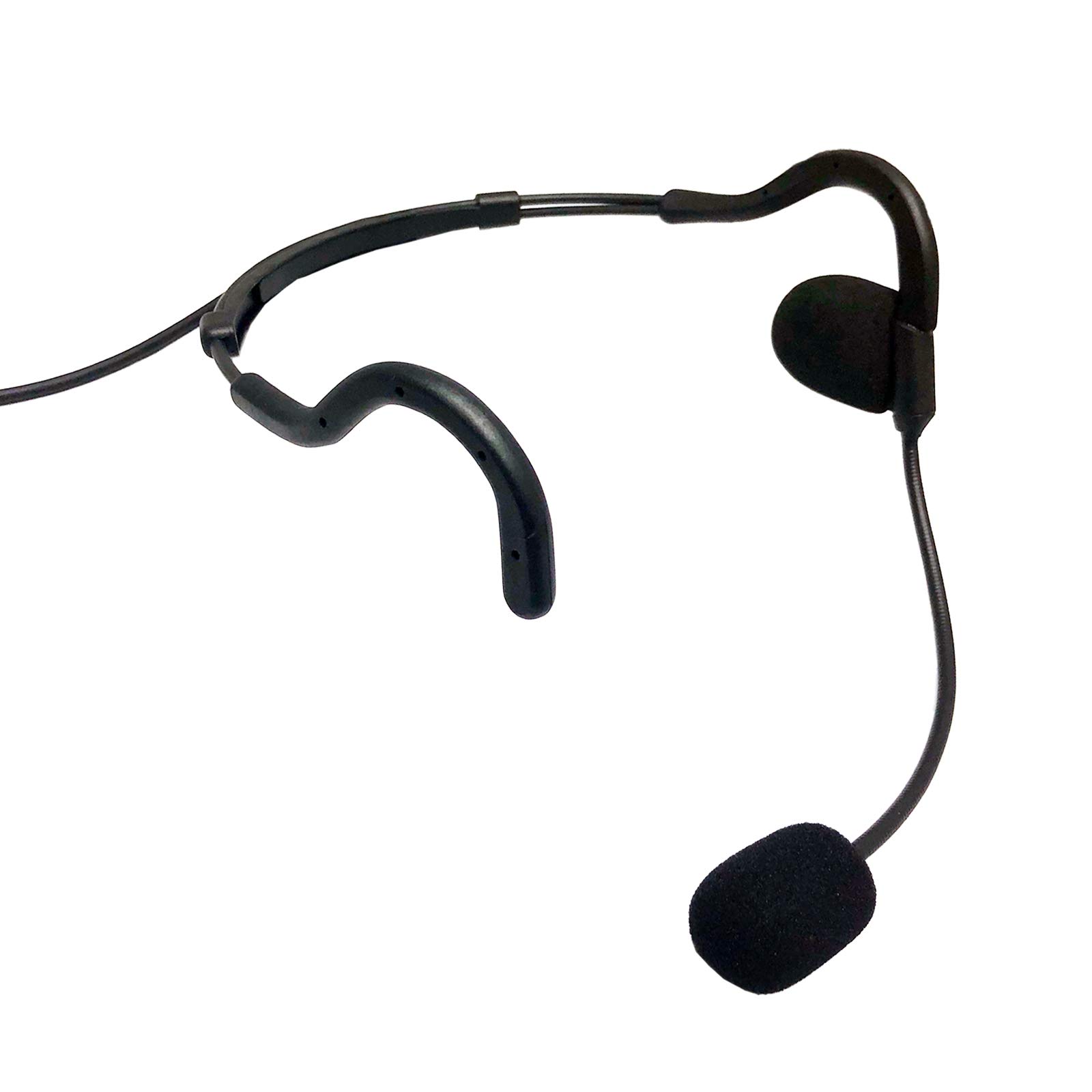 Kenwood 2-Pin Lightweight Behind-The-Head Headset with Boom Mic & PTT Button - Compatible with TH-K20A TK-3160 TK-3180 TK-3402U TK-353 NX-320 - Ideal for Security, Construction & Outdoor Communication