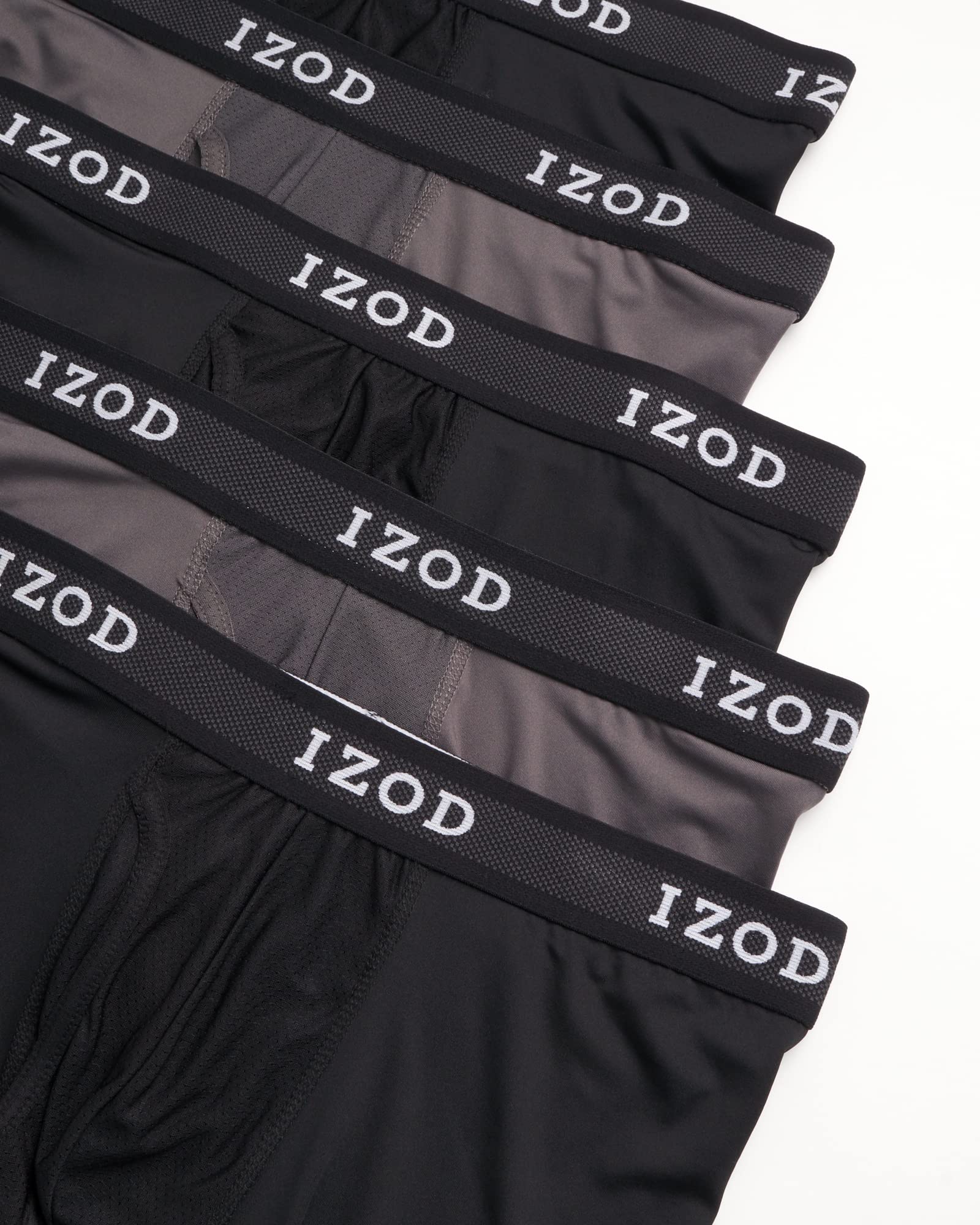 IZOD Men's Performance Boxer Briefs 5-Pack - Breathable Mesh Pouch Underwear for Active Lifestyle | Gym, Workout & Everyday Comfort