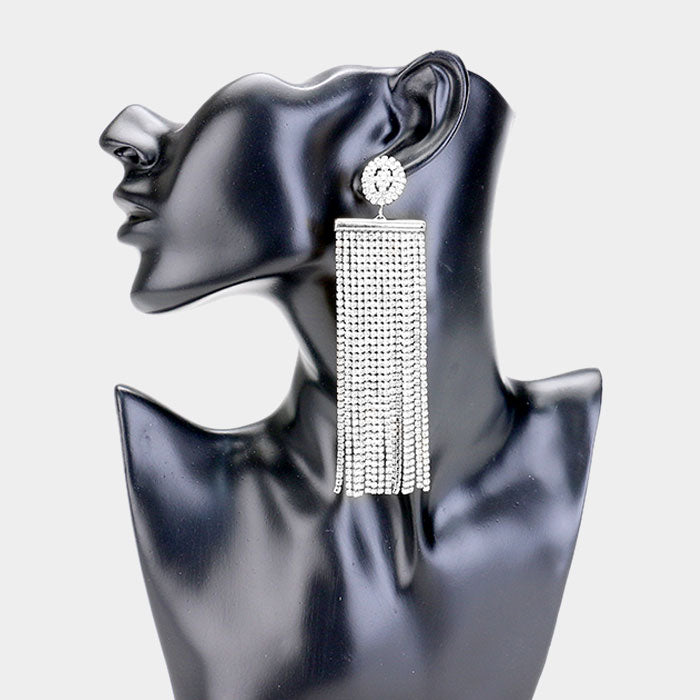 Sparkling Clear Crystal Fringe Prom Earrings for Women - Elegant Dangling Party Jewelry | Perfect for Prom, Homecoming, Weddings & Special Occasions