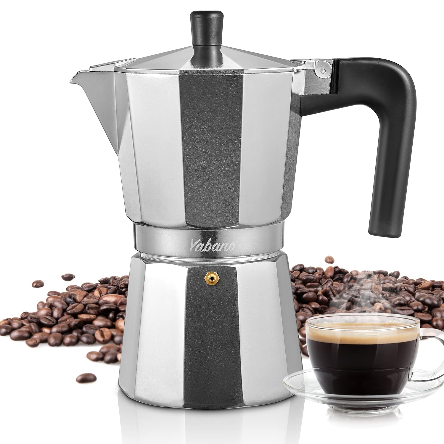 Yabano 9-Cup Stovetop Espresso Maker - Italian Moka Pot for Gas & Electric Stoves - Perfect for Espresso, Cappuccino & Latte at Home or Office