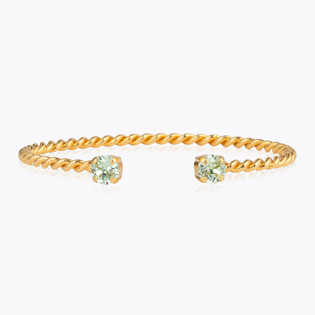 Mini Twisted Bracelet with Chrysolite Gemstone - Elegant Stackable Jewelry for Women, Perfect for Everyday Wear, Gifts & Special Occasions