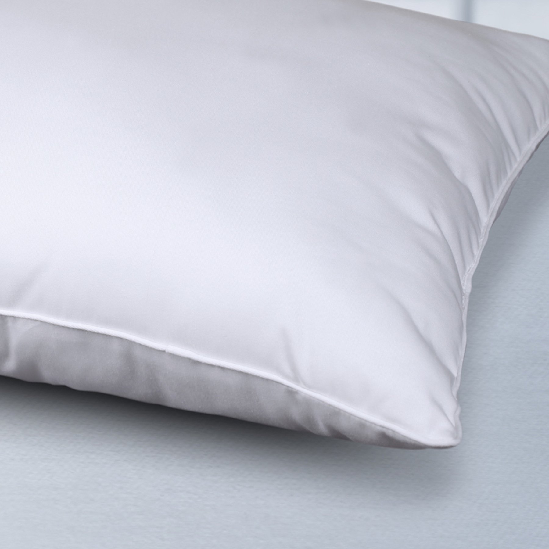 Breathable Self-Cooling Cotton Pillow with Feather Core - Multi-Position Support for Side, Back & Stomach Sleepers | Queen Size Bed Pillow with Soft Cotton Cover | Perfect for Hot Sleepers & Allergy Relief