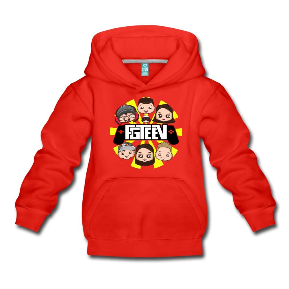 FGTeeV Controller Family Logo Premium Hoodie for Kids - Soft Red Gaming Sweatshirt | Perfect for Gaming Enthusiasts, Family Matching Outfits & Casual Wear