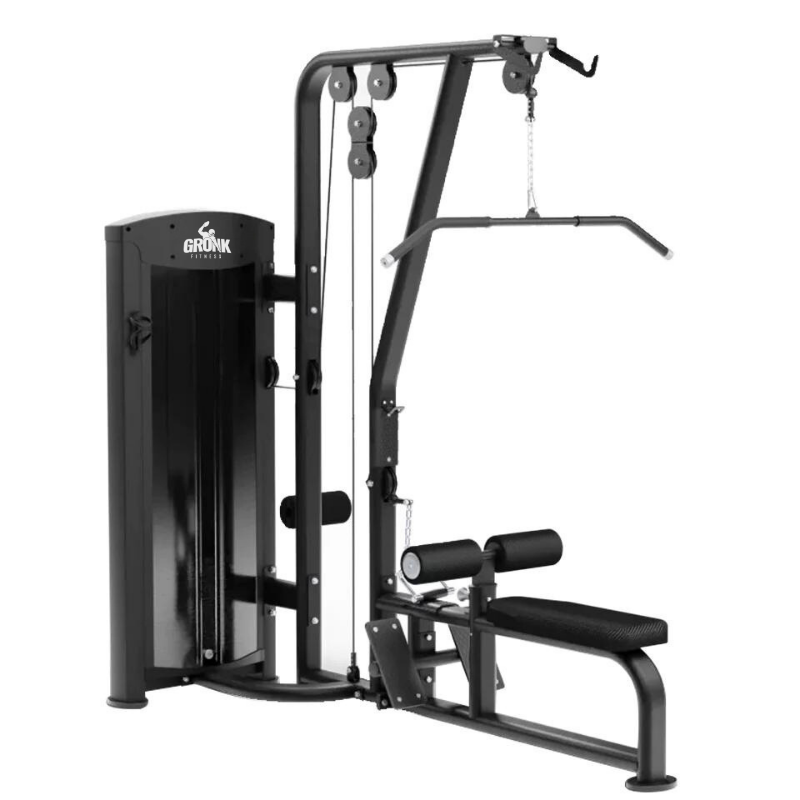 Gronk Dual Lat Pulldown and Low Row Selectorized Machine - Home Gym Strength Training Equipment for Back & Arms | Perfect for Home Workouts & Commercial Gyms
