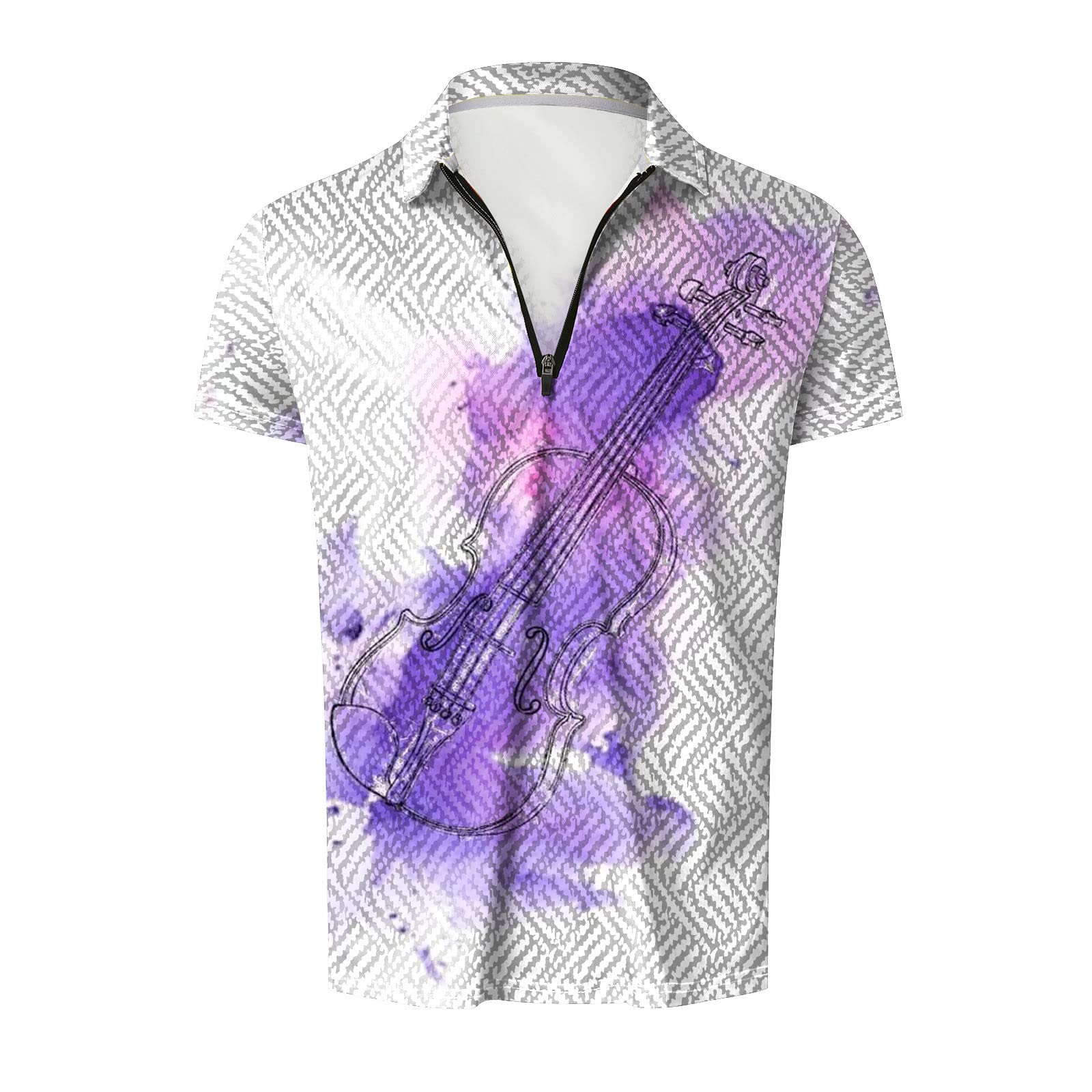 Men's Printed Polo Shirt & Activewear Set - Purple XXL | Breathable Football Sportswear for Training, Gym & Casual Wear