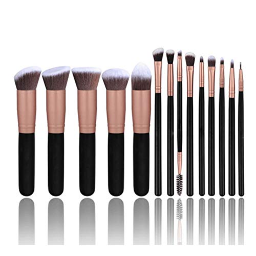 Professional 12-Piece Makeup Brush Set for Eyeshadow, Foundation, Powder & Eyeliner - Soft Synthetic Bristles Beauty Tool Kit for Flawless Makeup Application at Home or Salon
