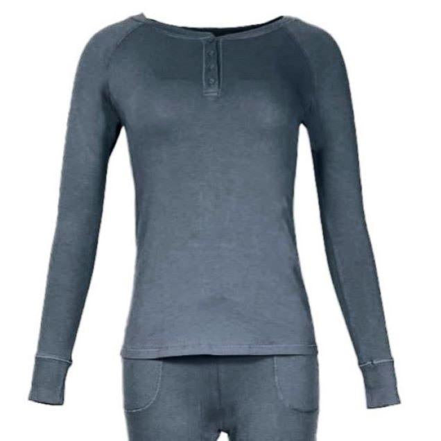 Olivia Long Sleeve Henley Loungewear Set for Women - Soft Cotton Comfy Pajama & Sleepwear - Perfect for Relaxing at Home, Lounging or Bedtime