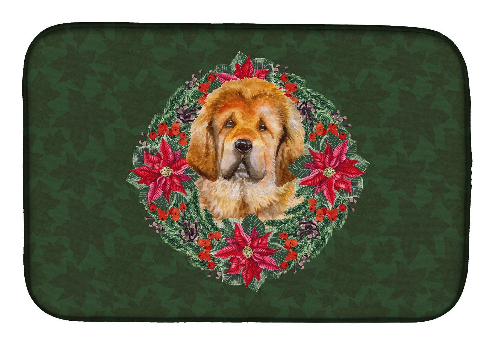 Tibetan Mastiff Dish Drying Mat - Absorbent Kitchen Counter Pad for Dishes, 14x21