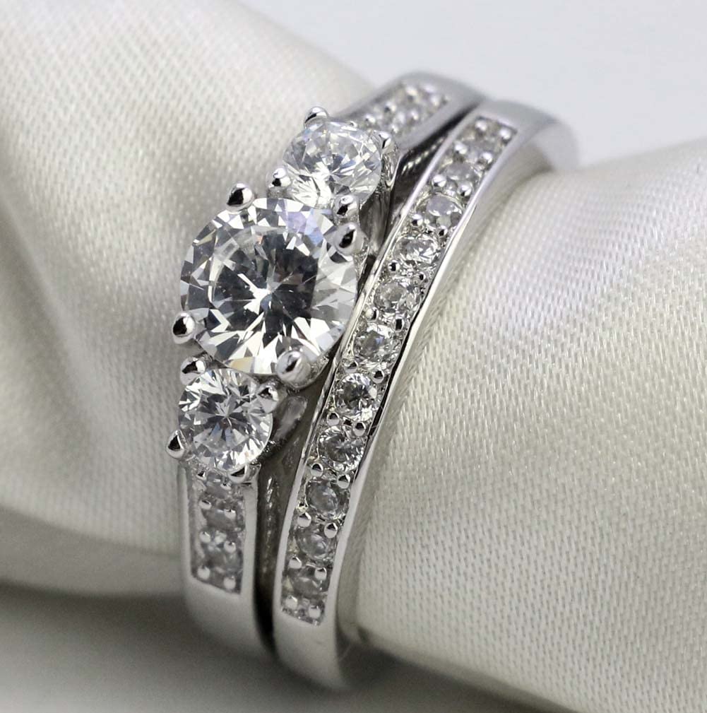 1CT CZ Matching Wedding Rings for Couples - Perfect for Anniversaries & Proposals