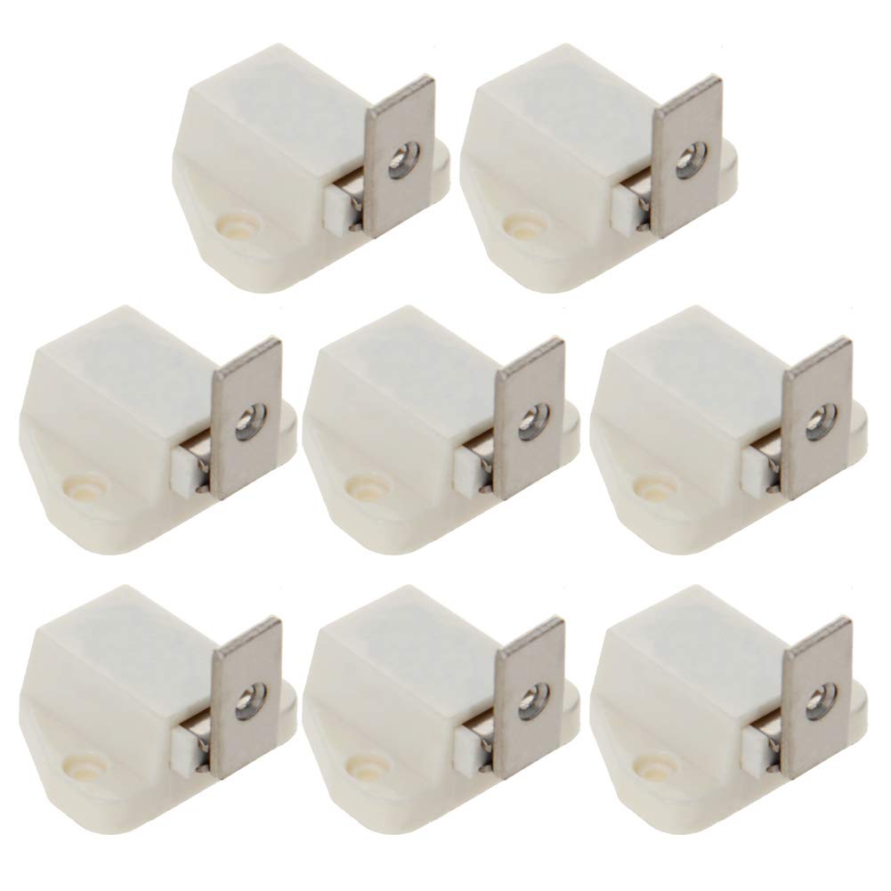 MroMax 8pcs White Magnetic Cabinet Latches - Double Touch Catch Press Latch for Kitchen Cupboard, Wardrobe & Furniture (Perfect for Easy Access Storage Spaces)