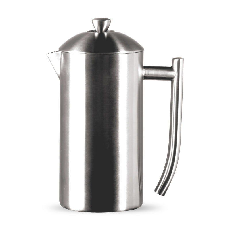 Premium Frieling Brushed Stainless Steel Insulated French Press Coffee Maker - 9 Cup (34 oz) Capacity for Home, Office & Camping Use
