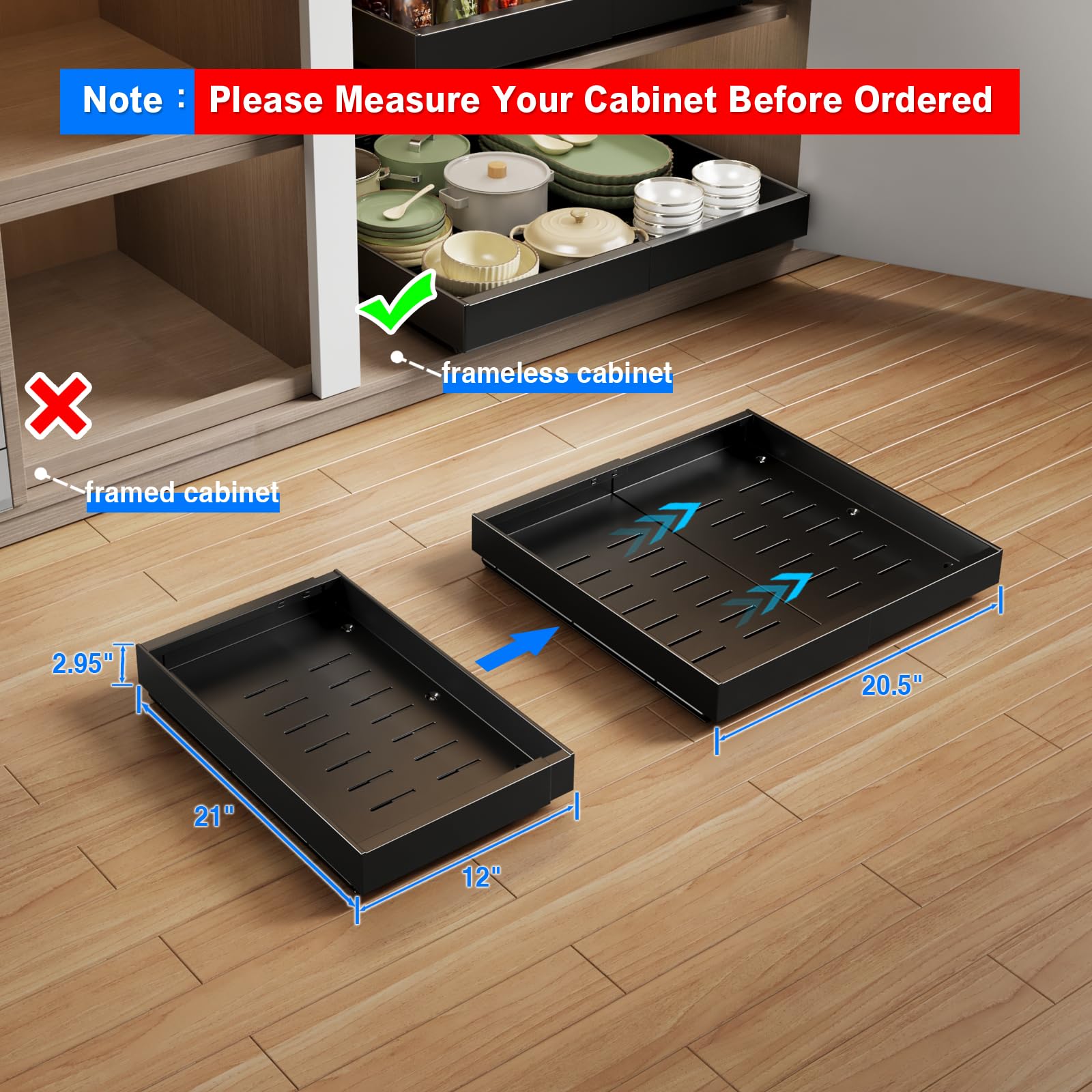 2 Pack Expandable Pull Out Cabinet Organizer - 21