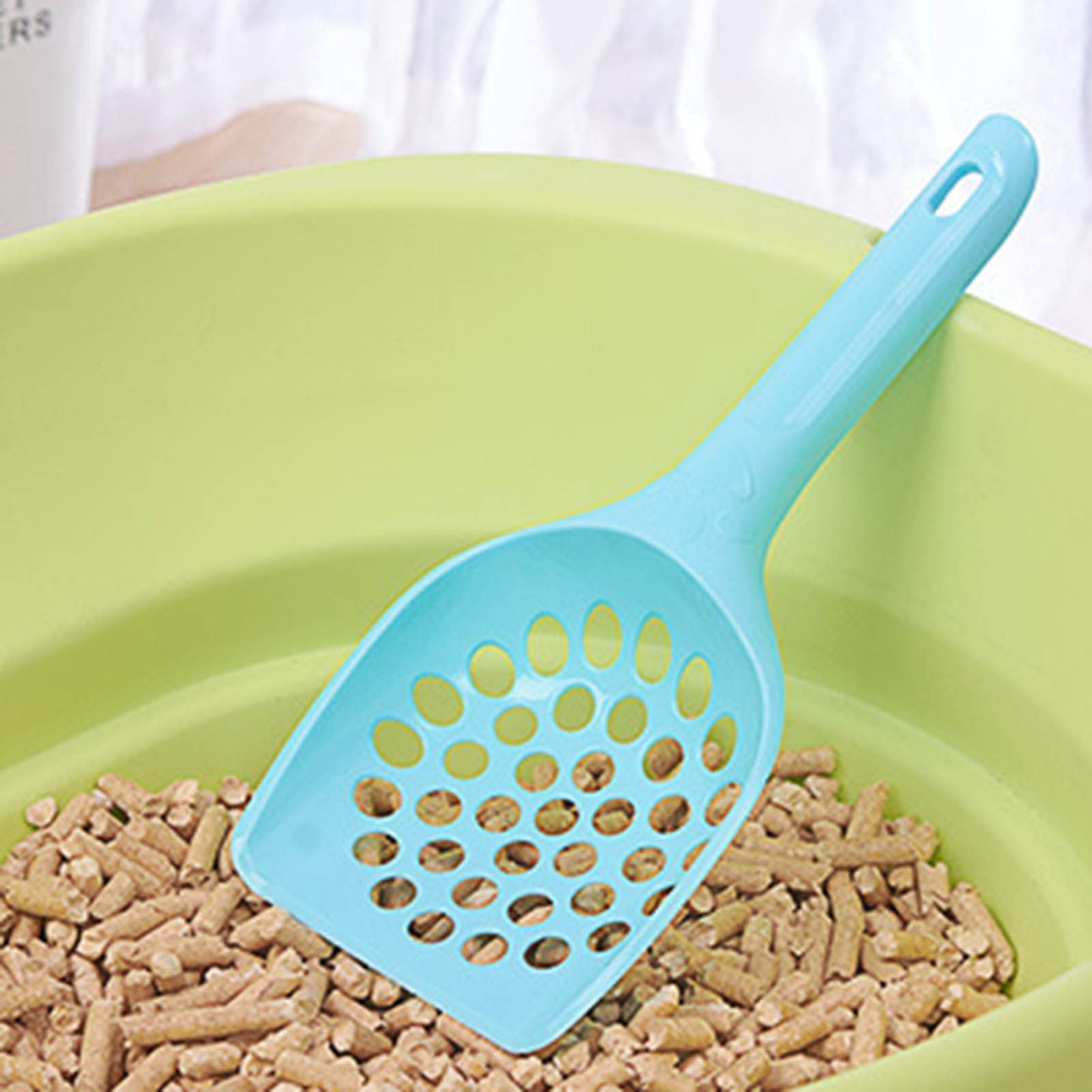Premium Cat Litter Scoop - Large Hole Sifting Shovel for Easy Waste Removal | Durable & Lightweight Litter Box Cleaner for Cats & Dogs | Blue Tray Design | Perfect for Daily Pet Waste Management & Litter Box Maintenance
