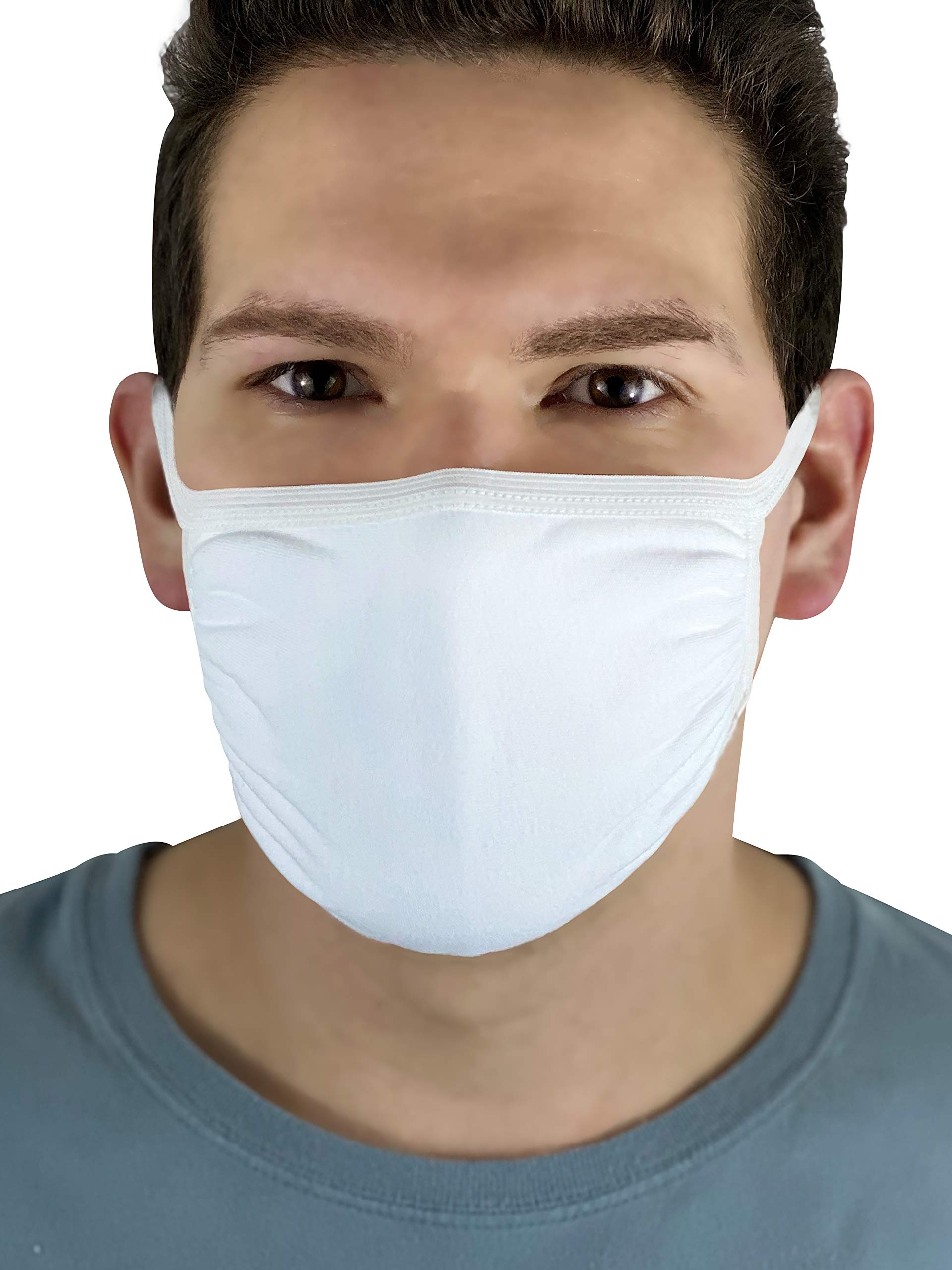 Fruit of the Loom Reusable Cotton Face Masks - 50 Pack Bulk Disposable Masks for Adults & Kids | Comfortable Breathable Protection for School, Work, Travel & Daily Use