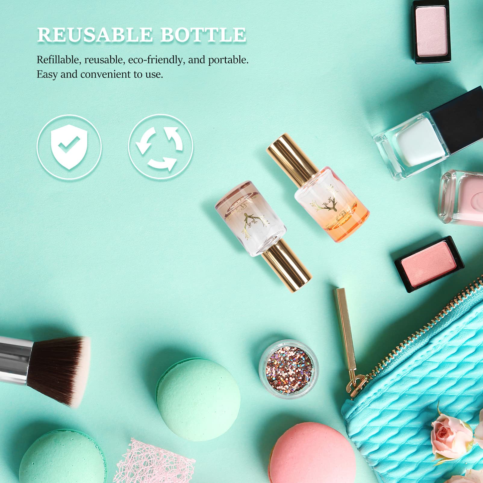 HEALLILY 4 Pack Refillable Perfume Spray Bottles - Travel Size Empty Cosmetic Containers for Fragrance, Cleaning Solutions & Essential Oils - Perfect for Travel, Gym, Home & Office Use