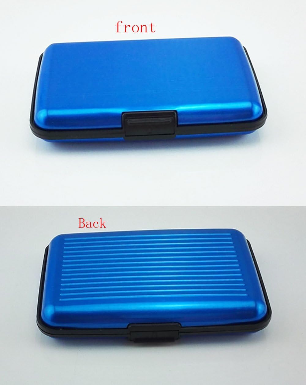 Yueton RFID Credit Card Wallet - 2 Pack for Men & Women - Business Card Holder (Purple, Blue) - Perfect for Travel & Work