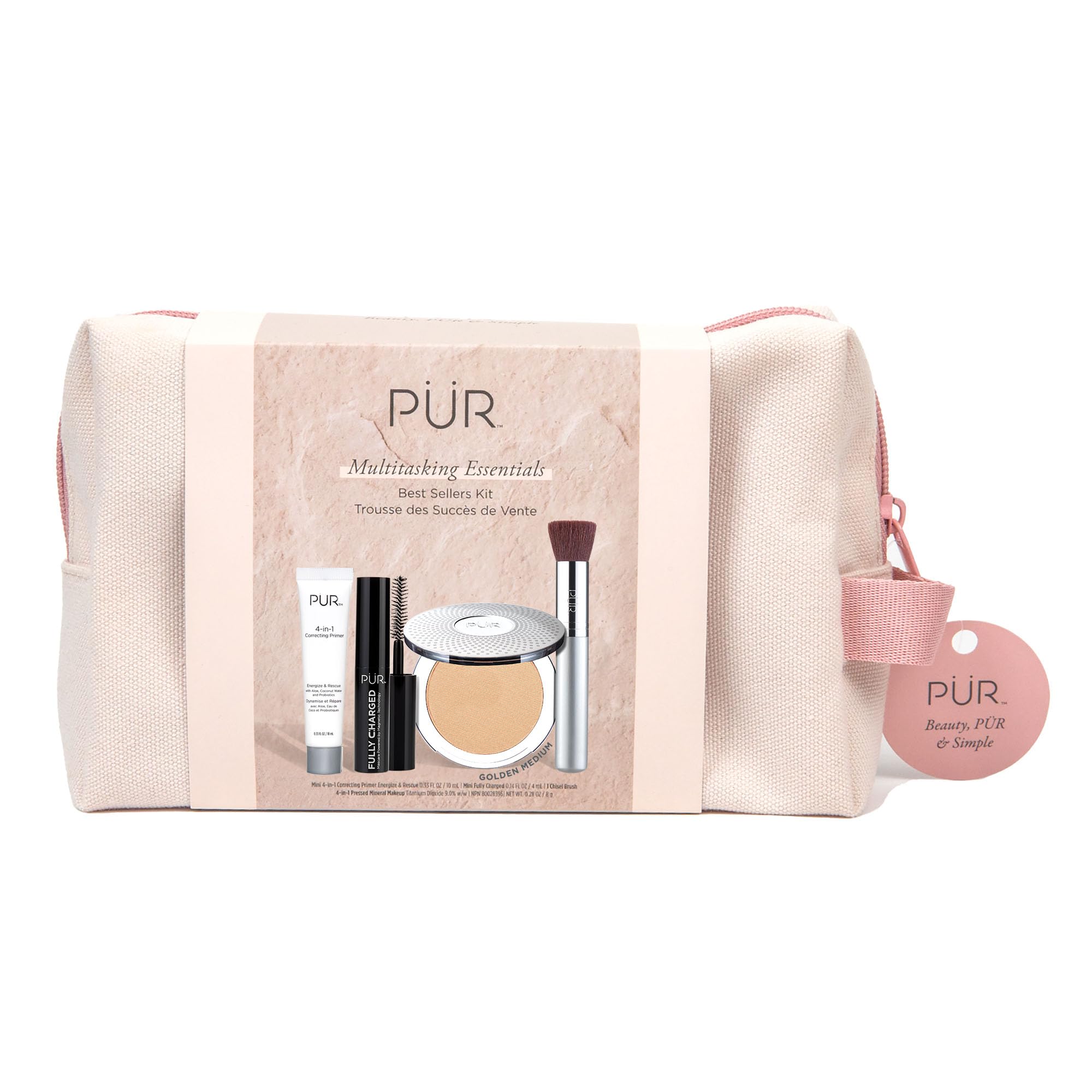 PÜR Multitasking Essentials Best Sellers Kit - 4-in-1 Makeup Set for Flawless Skin | Foundation, Concealer, Primer & Highlighter | Perfect for Daily Use, Special Occasions & Travel
