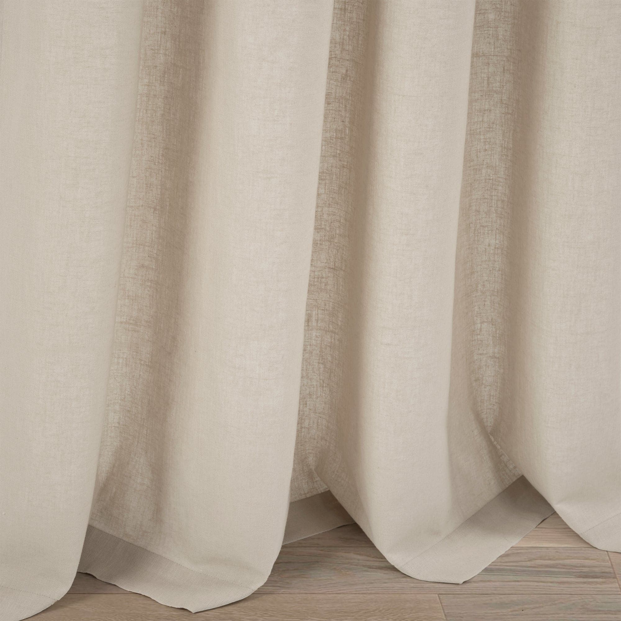 Premium Belgian Flax Prewashed Linen Cotton Blend Curtain Panel - Blackout Window Drapes for Living Room & Bedroom