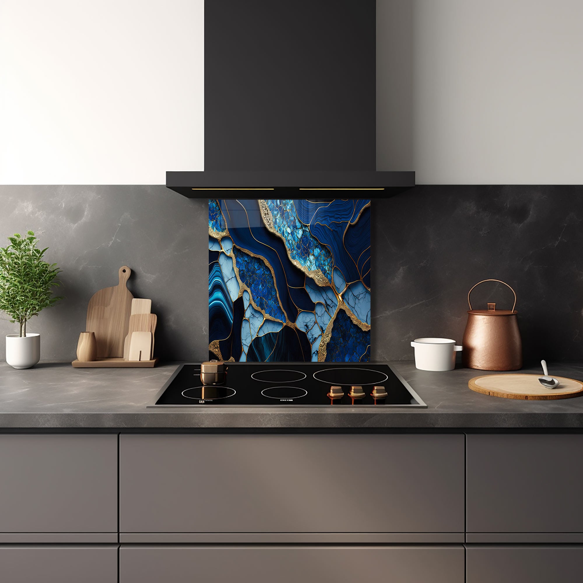 Veined Leaves Glass Splashback - Elegant Kitchen Backsplash for Modern Homes | Perfect for Stove & Countertop Protection