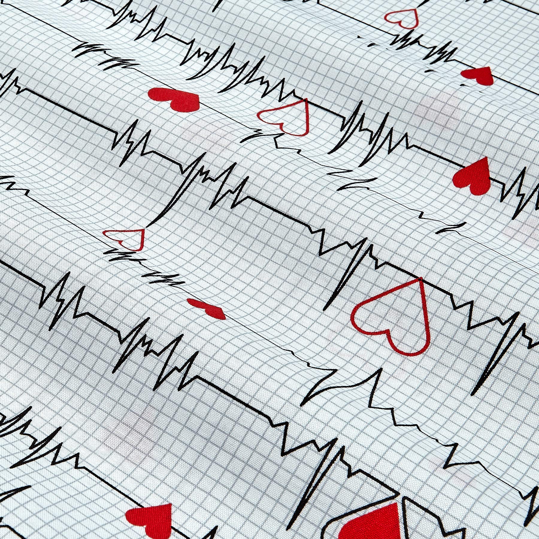 Windham Quilt Fabrics - Calling All Nurses Heartbeat White Quilt Fabric by The Yard - Perfect for Nursing Themed Quilts, Scrubs & Medical Apparel DIY Projects
