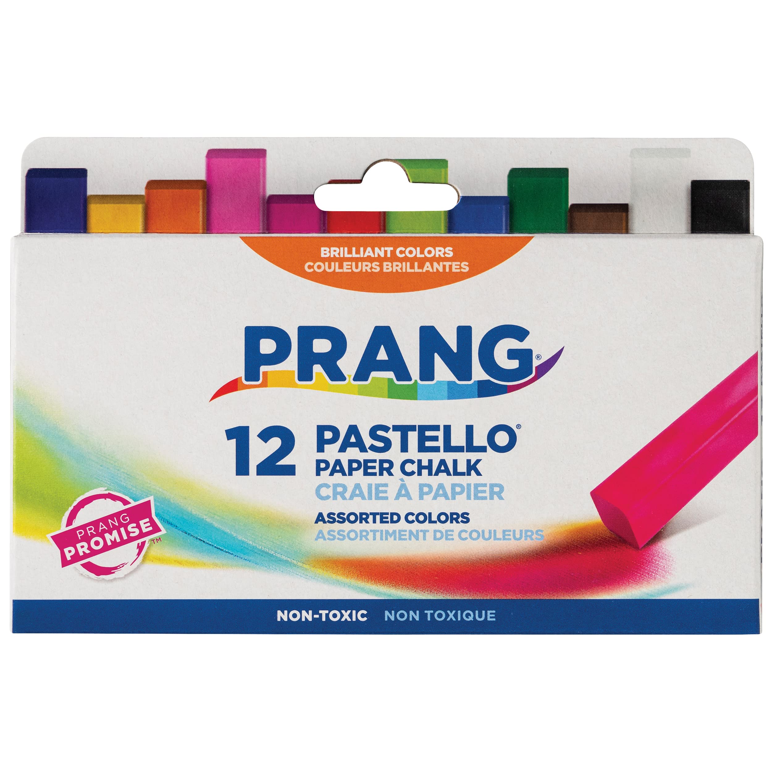 Prang Pastello Square Chalk - Assorted Colors (12 Count) - Non-Toxic Art Supplies for Kids, Classroom & Sidewalk Drawing