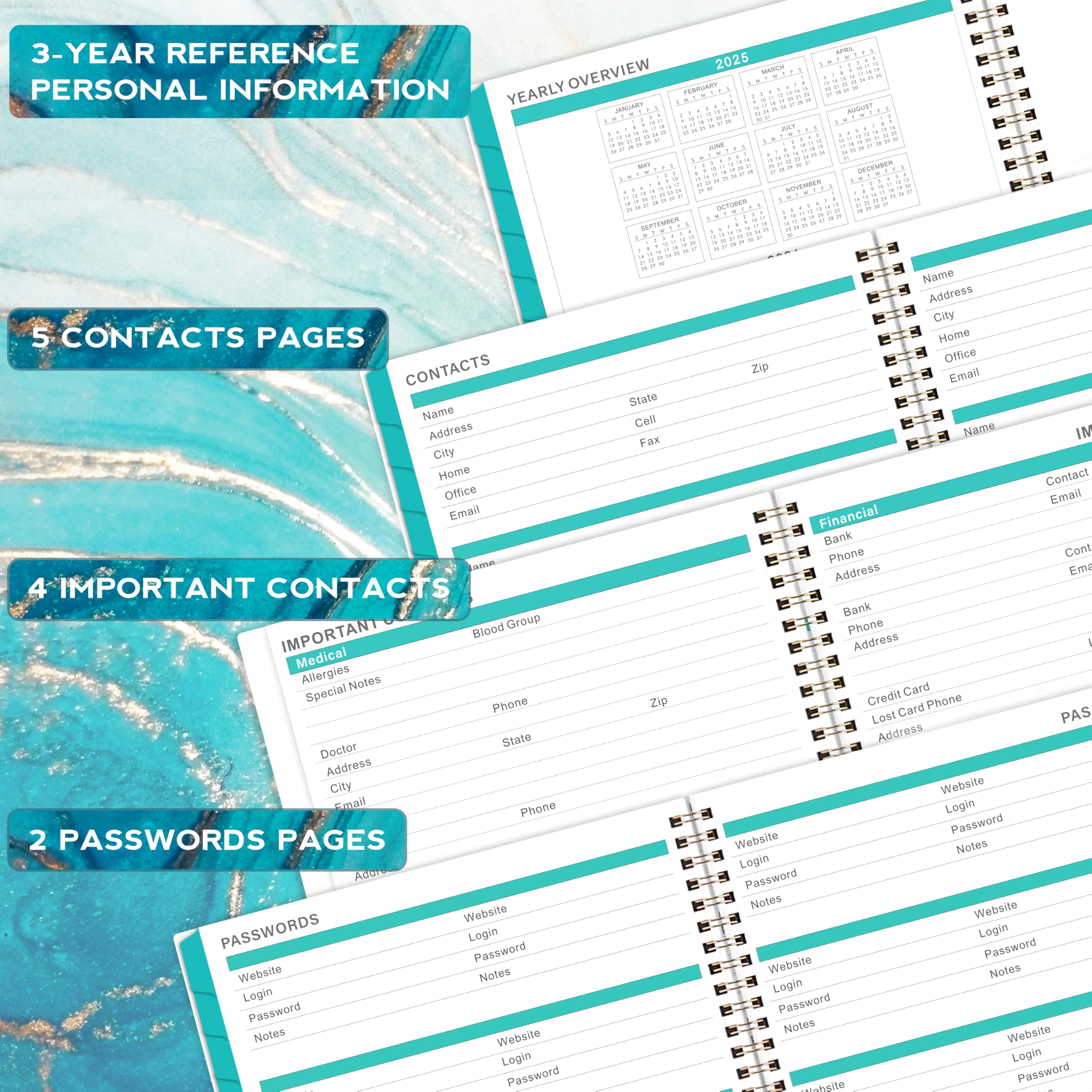2025-2026 Monthly Planner Calendar - 18 Months from July 2025 to December 2026 with Tabs, Note Pages & Twin-Wire Binding | 9