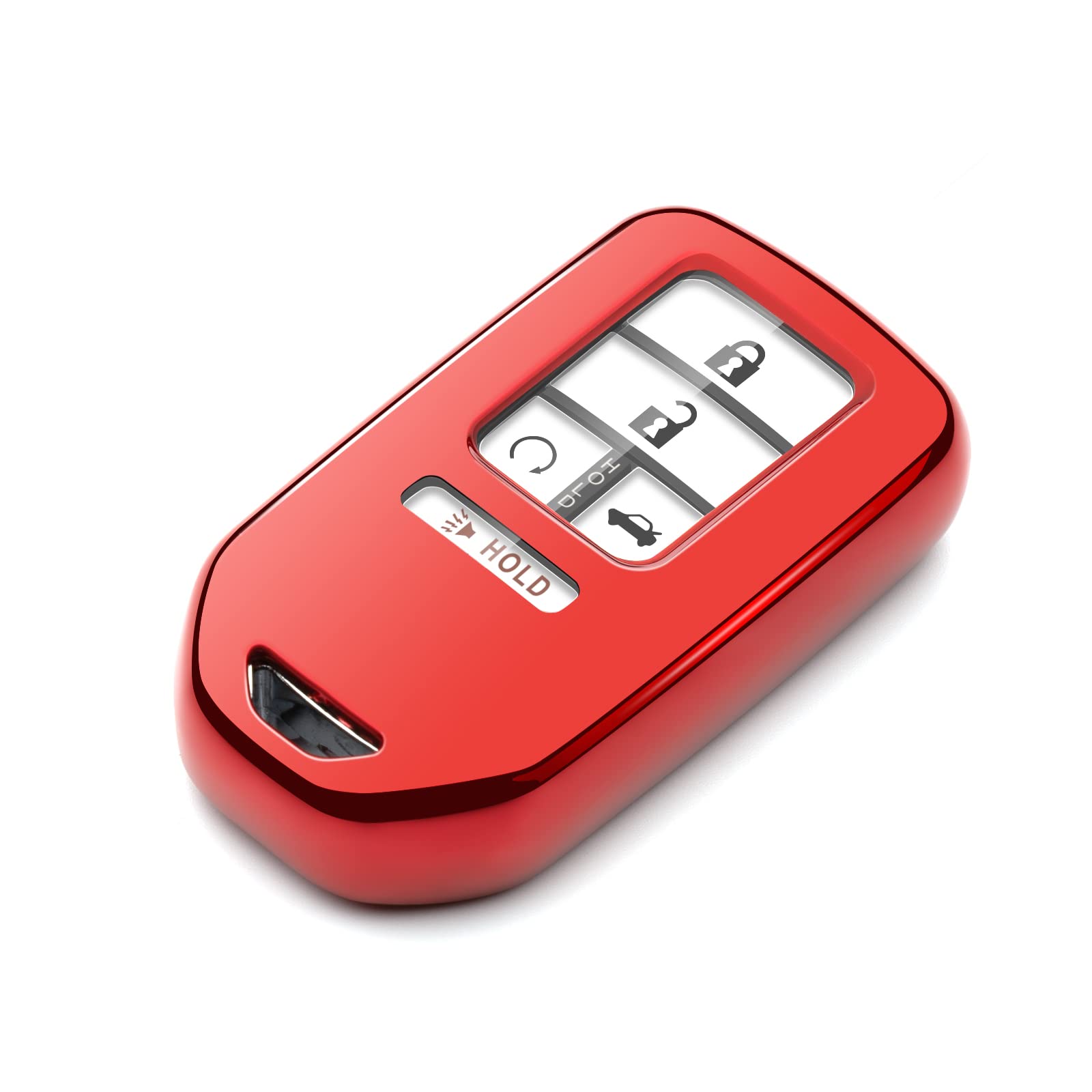 Durable Red TPU Key Fob Cover for Honda Civic Accord CRV Pilot Odyssey HRV Ridgeline - Car Key Case Protector with Keychain | Perfect for Everyday Use & Travel Accessories