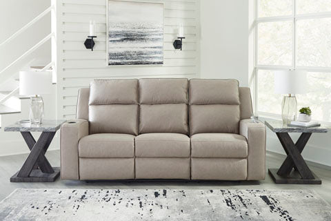 Lavenhorne Pebble Reclining Sofa - Modern Comfortable 3-Seater Leather Recliner Couch with Cup Holders & USB Ports | Perfect for Living Room, Home Theater & Family Relaxation