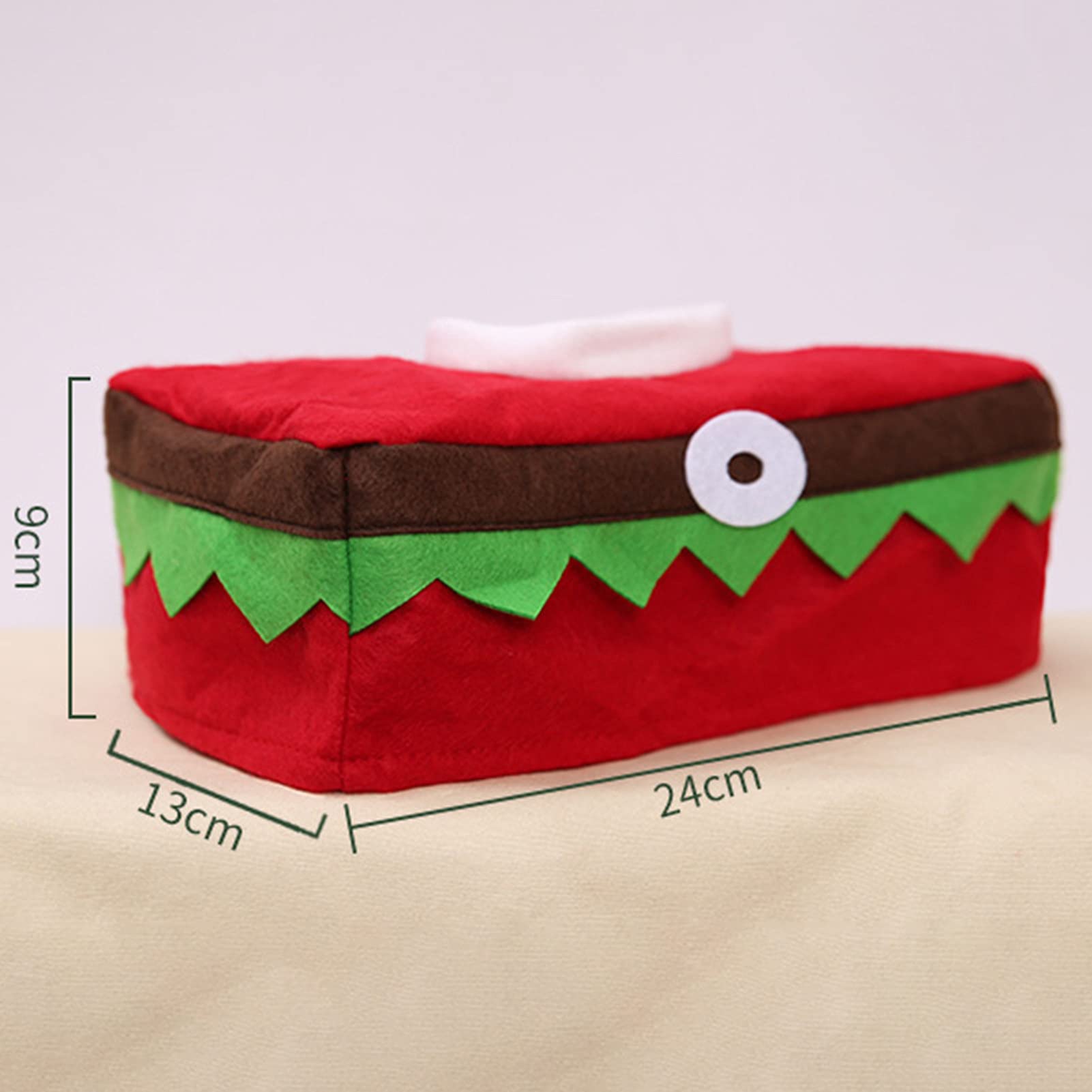 Christmas Tissue Box Cover - Foldable Elf Ornamental Tissue Box Holder for Holiday Home Decor (Red) | Perfect for Living Room, Bedroom & Christmas Party Decorations