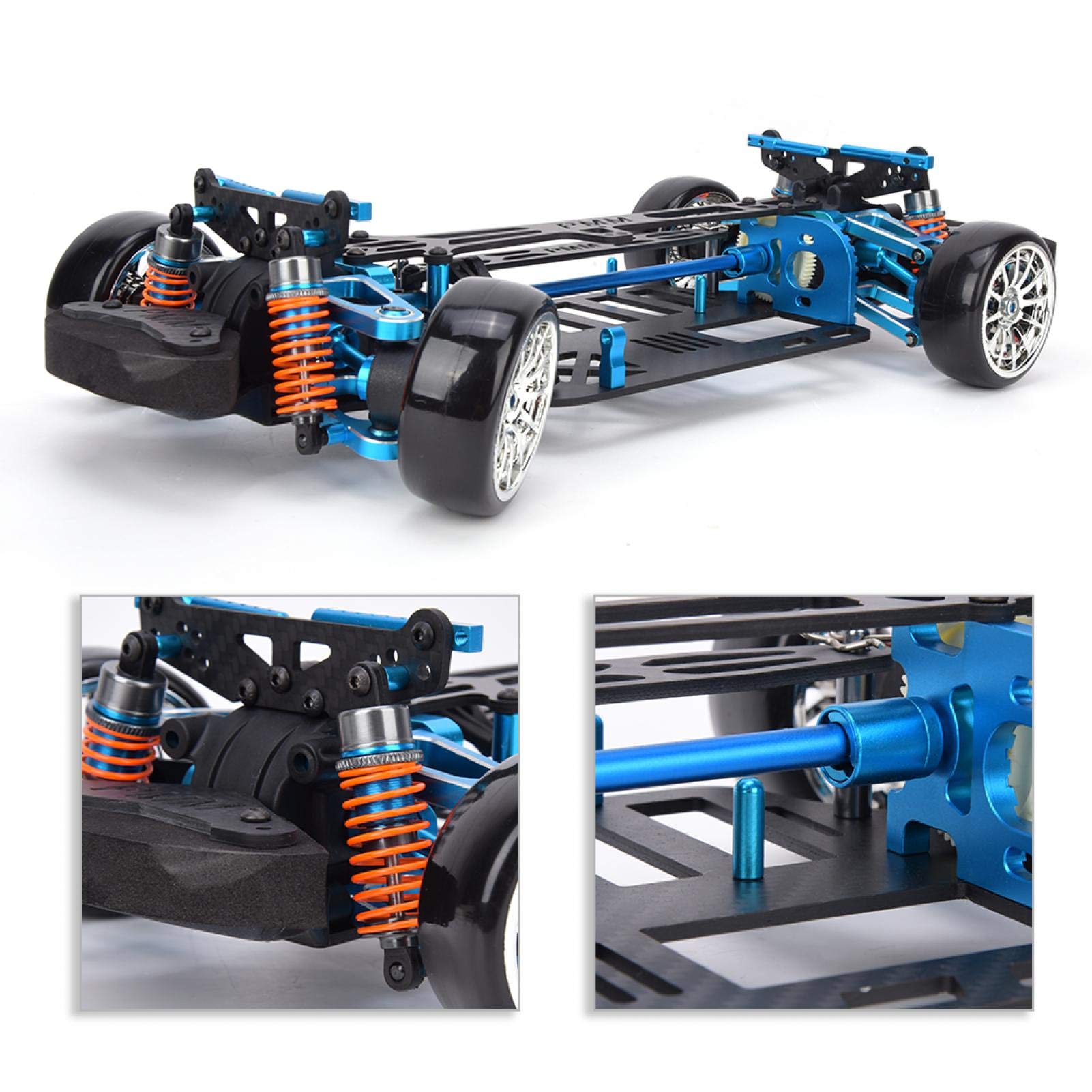 Voluxe RC Car Frame - Carbon Fiber Chassis & Bumper for RC Toy Cars | Durable Wheelbase Frame for Off-Road Racing & DIY RC Car Upgrades | Perfect for RC Enthusiasts & Hobbyists