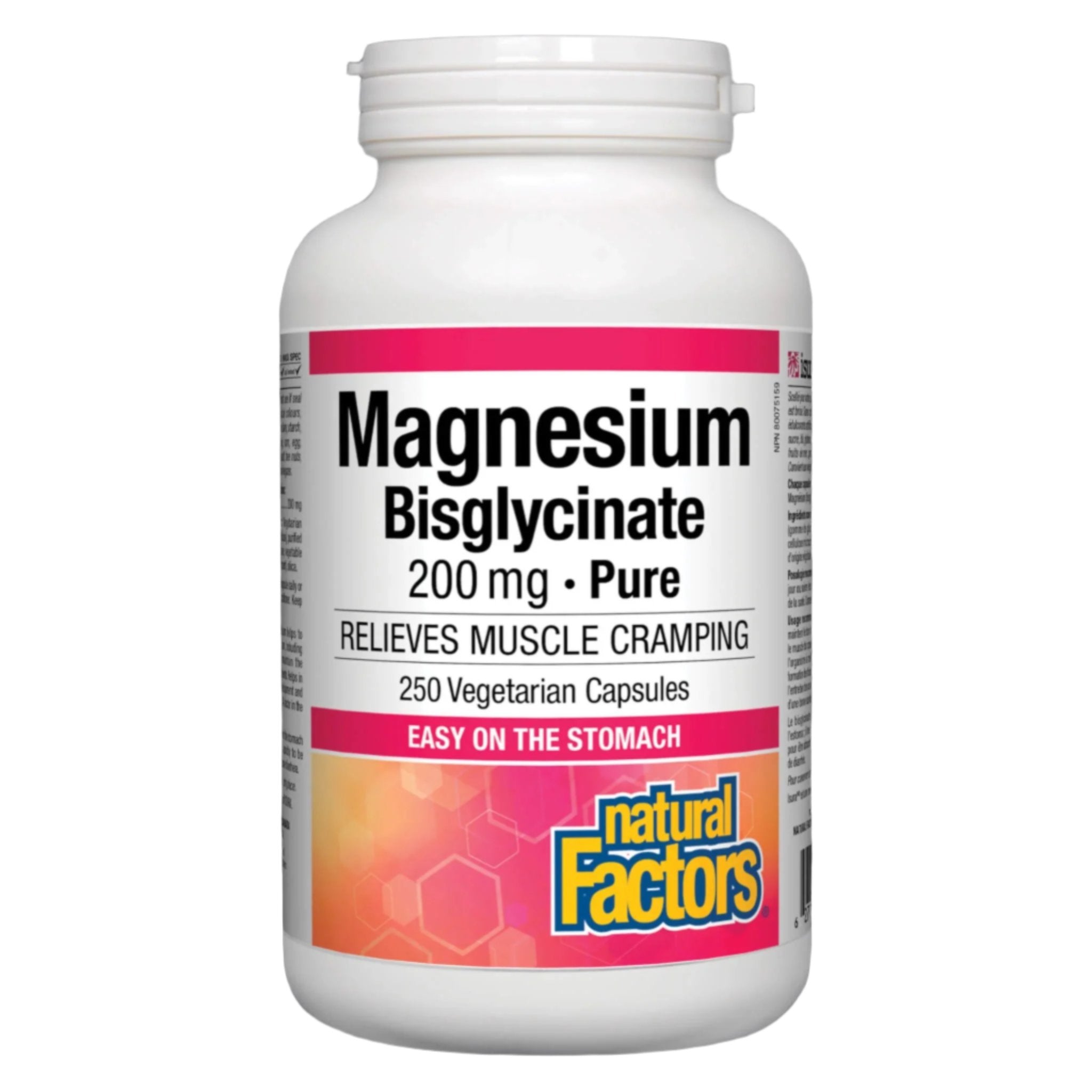 Pure Magnesium Bisglycinate 200mg - 250 Vegetarian Capsules | Supports Muscle Relaxation, Sleep & Stress Relief | Dietary Supplement for Adults
