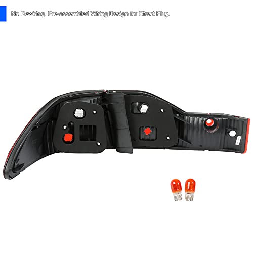 Spec-D Tuning Red LED Tail Lights for 1998-2000 Honda Accord 4-Door Sedan - Left & Right Pair Assembly - Enhance Style & Visibility for Night Driving & Car Shows